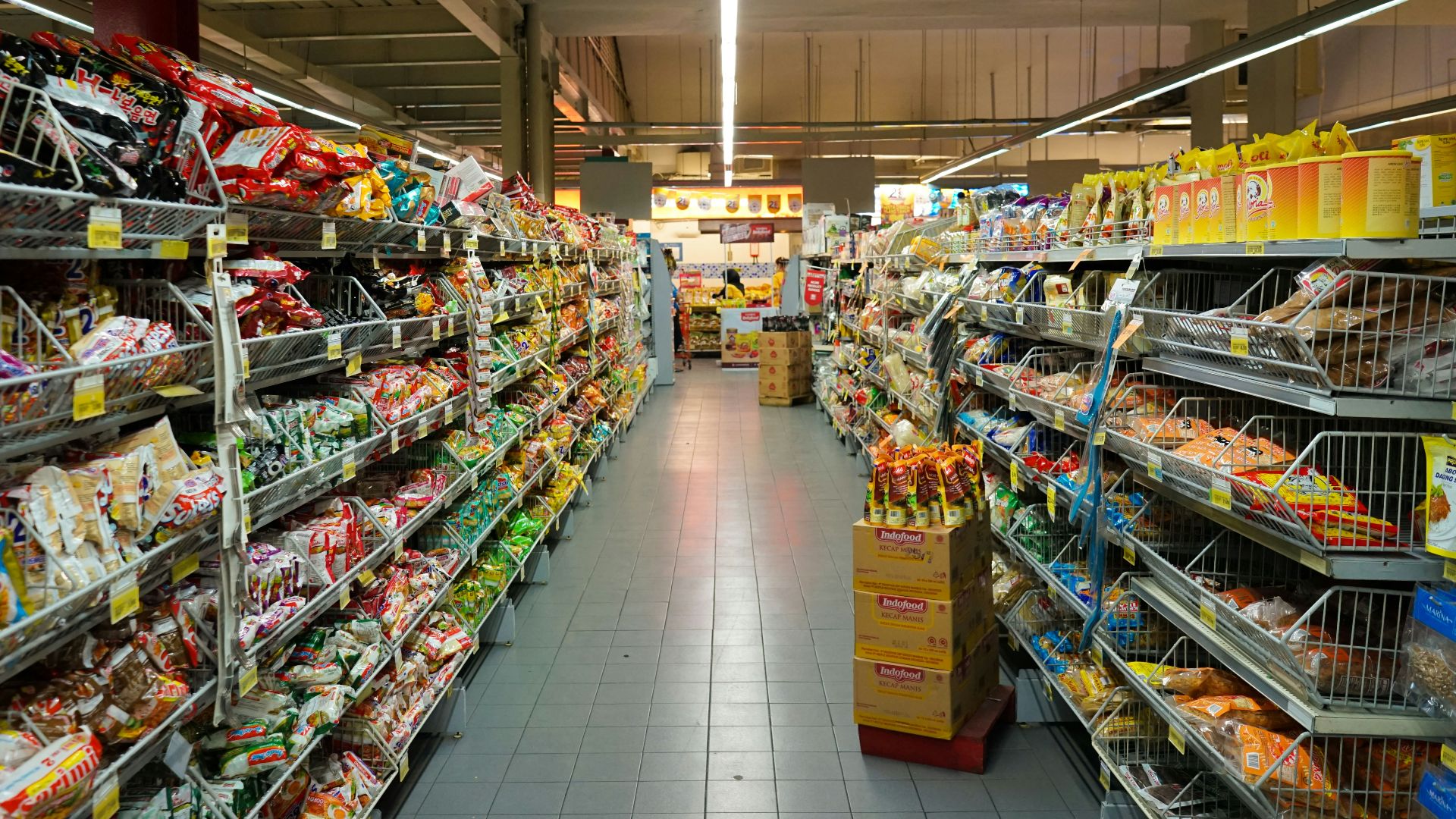 pile of grocery items