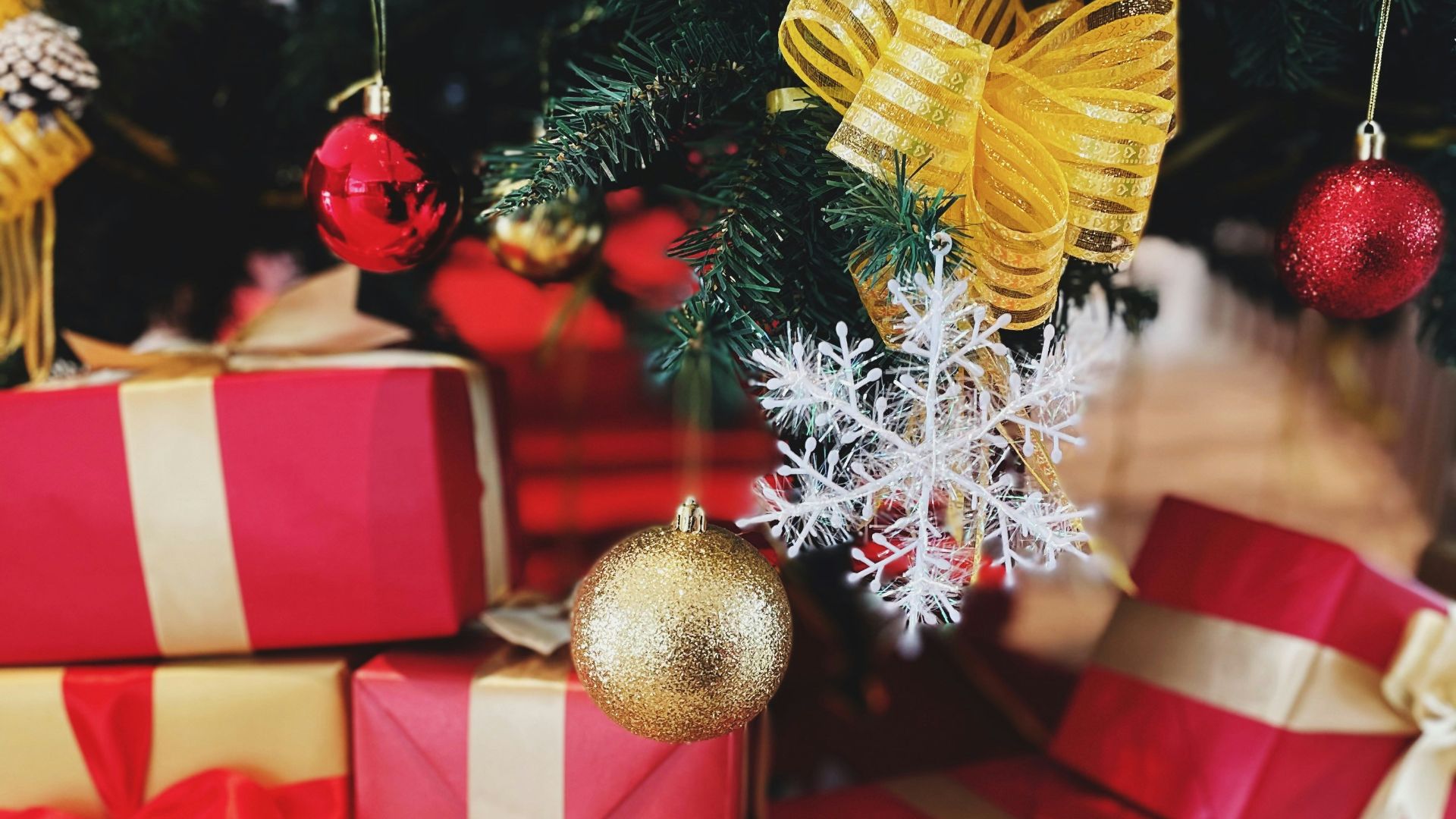 red and gold gift boxes