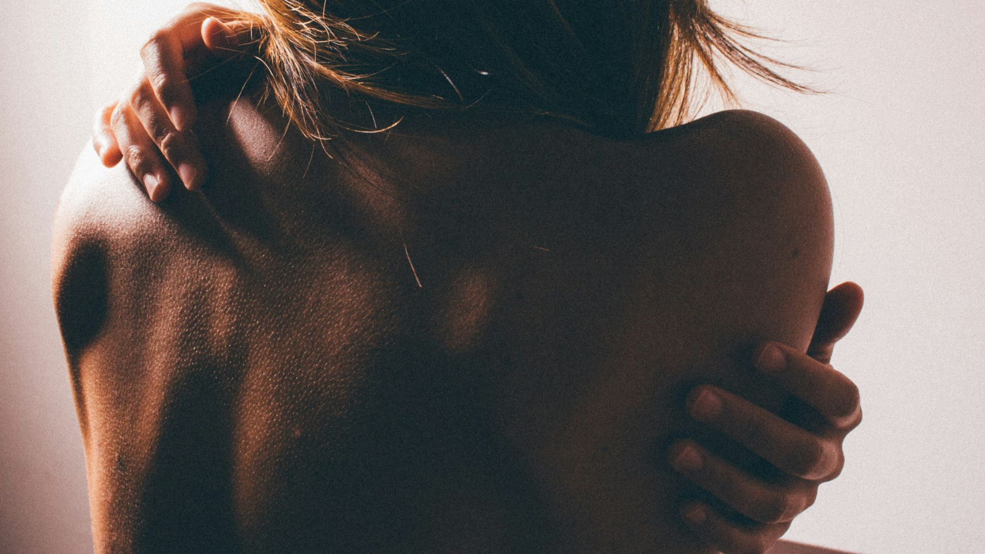 close photo of woman's back