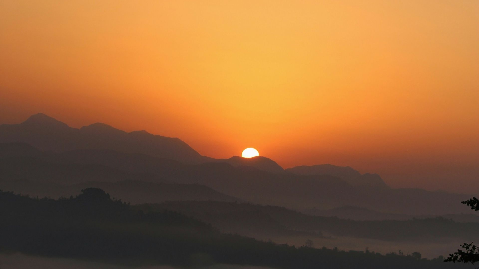 sun peeping on ice mountain