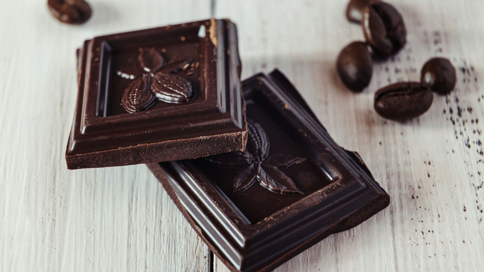 a couple of pieces of chocolate sitting on top of a table