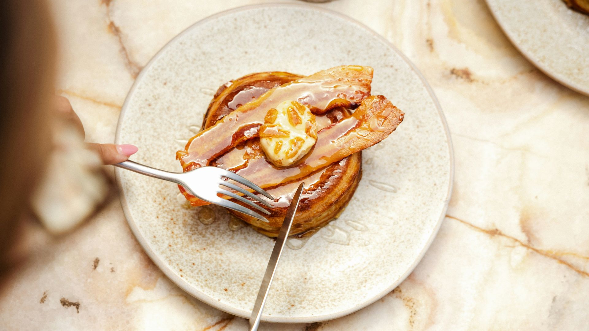 a plate with food on it