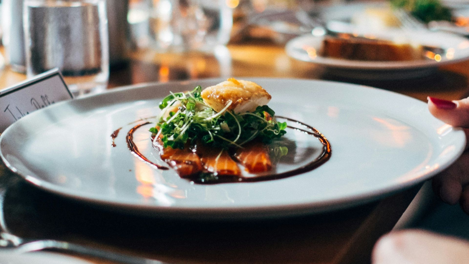 dish on white ceramic plate