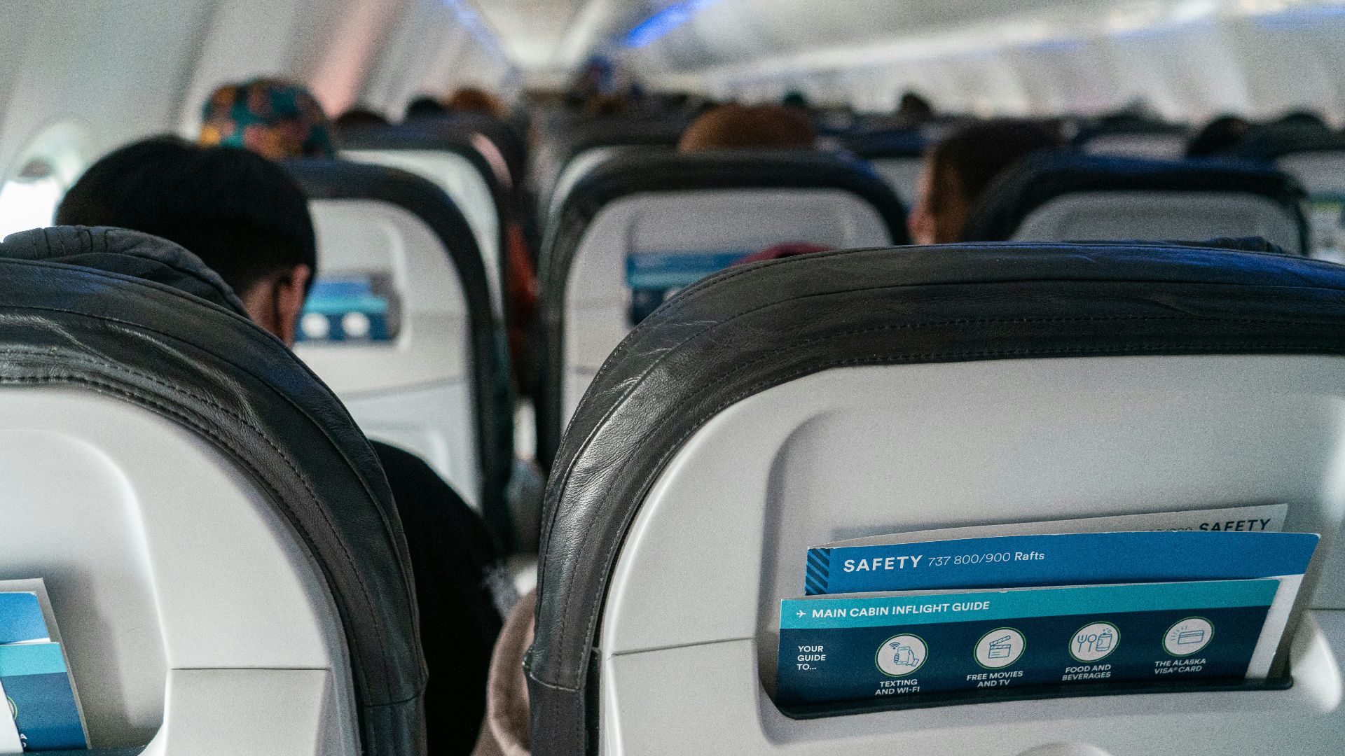 a view of the inside of an airplane