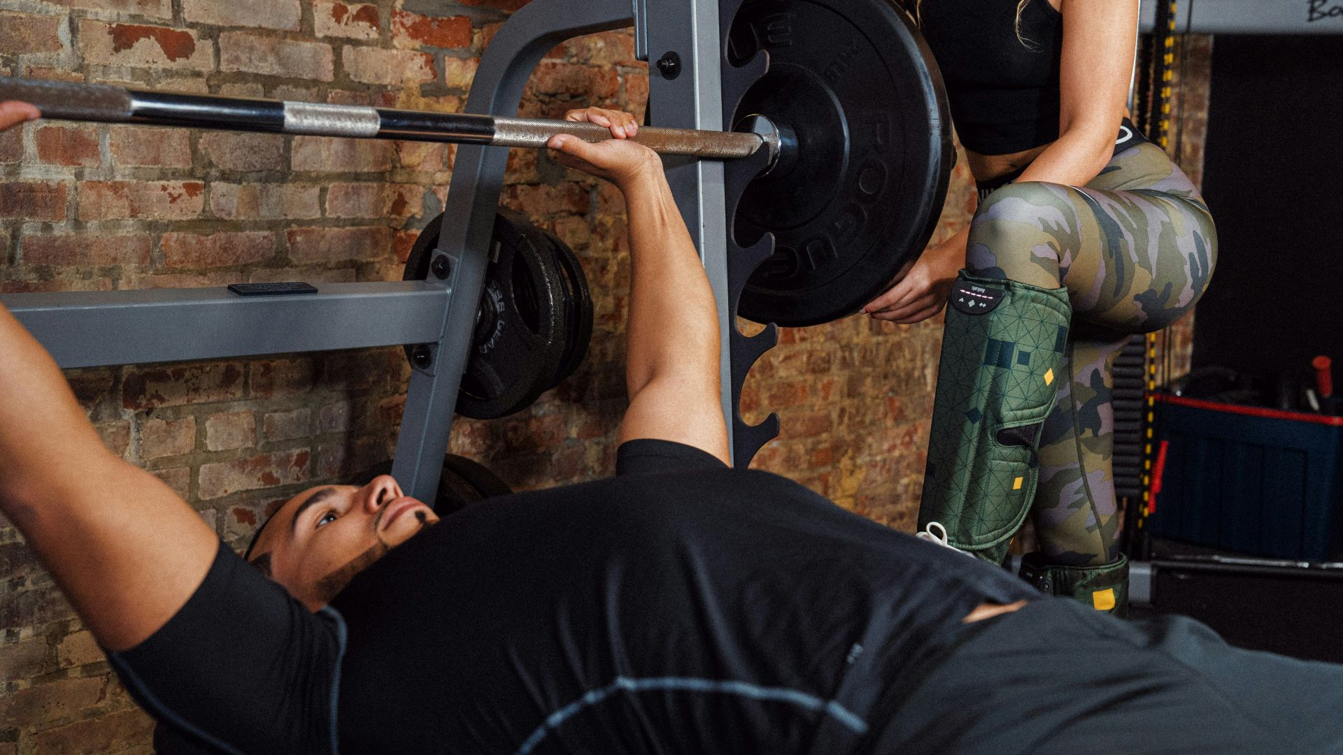 a person lifting weights