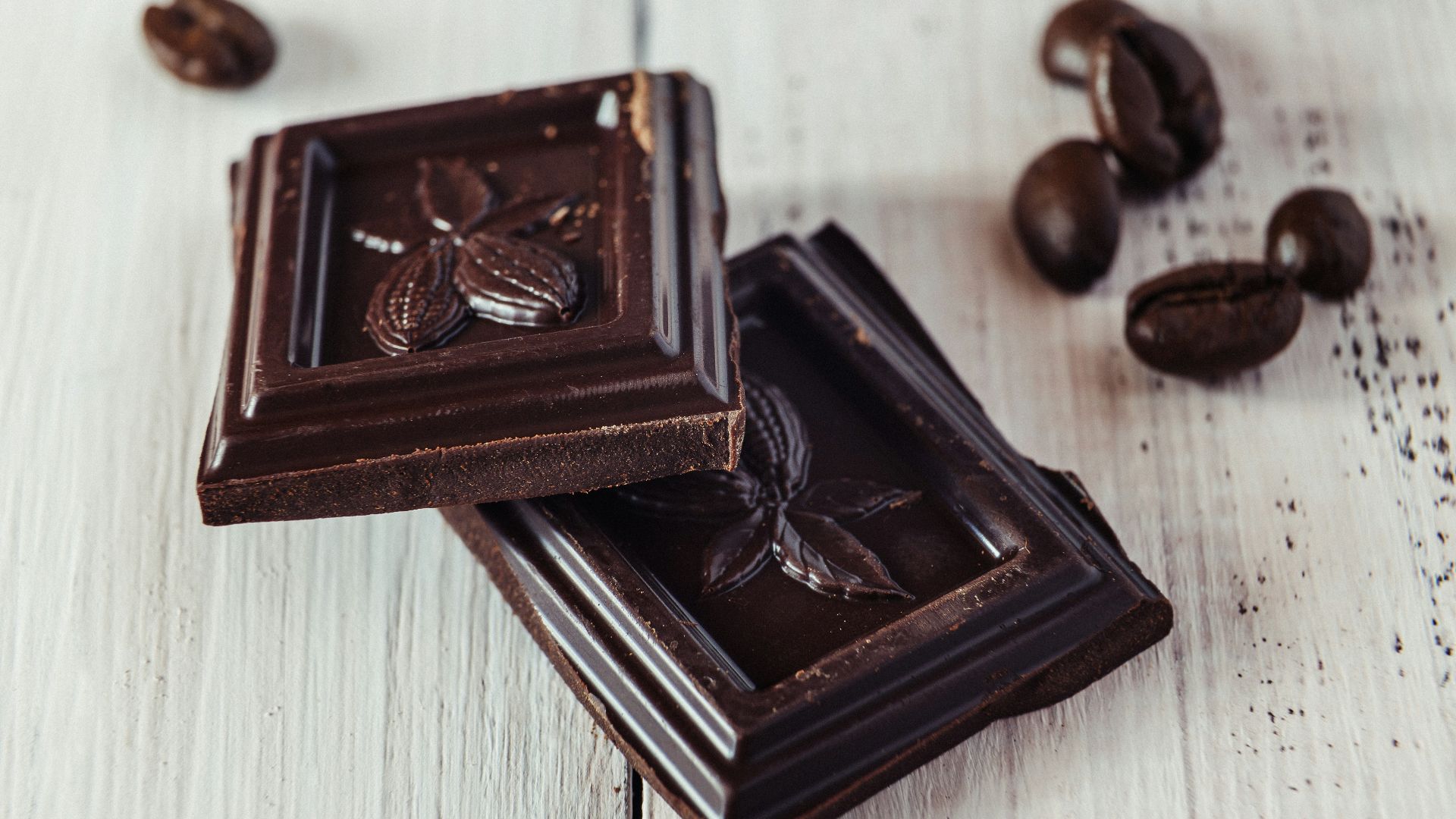 a couple of pieces of chocolate sitting on top of a table