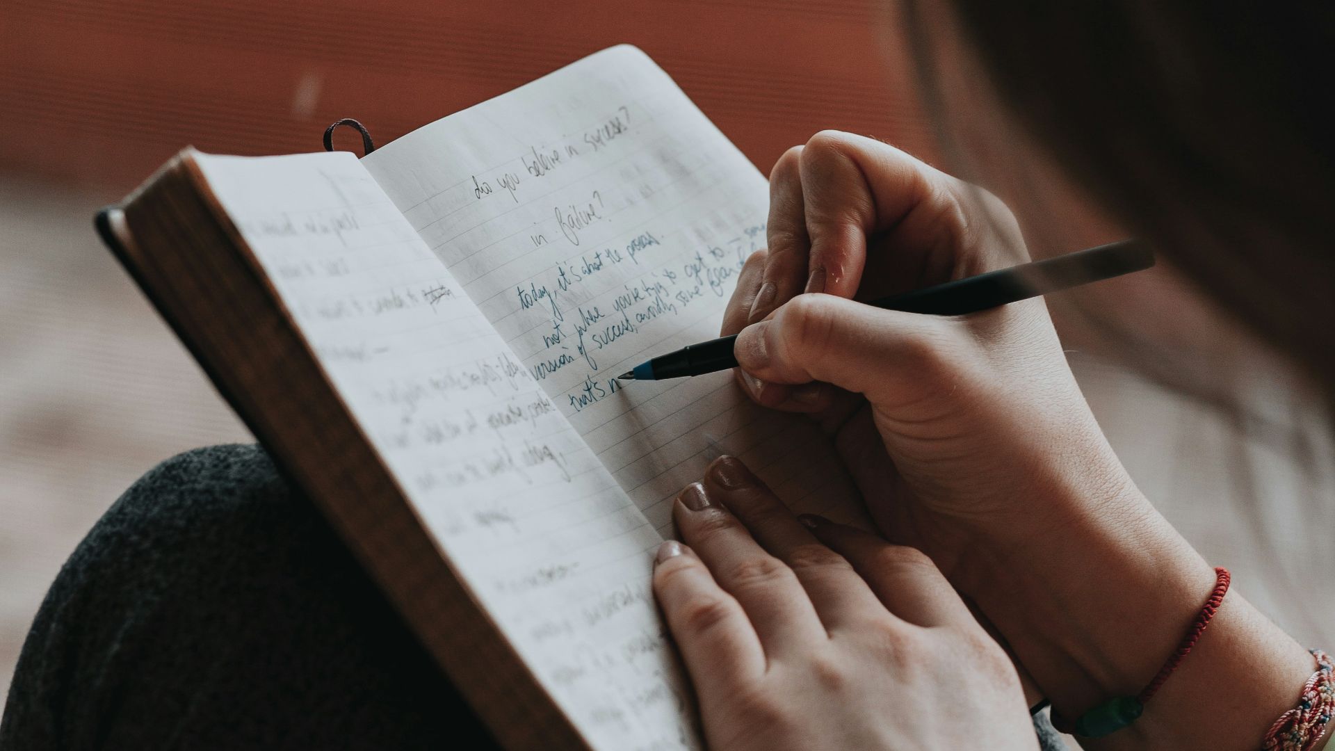 unknown person writing