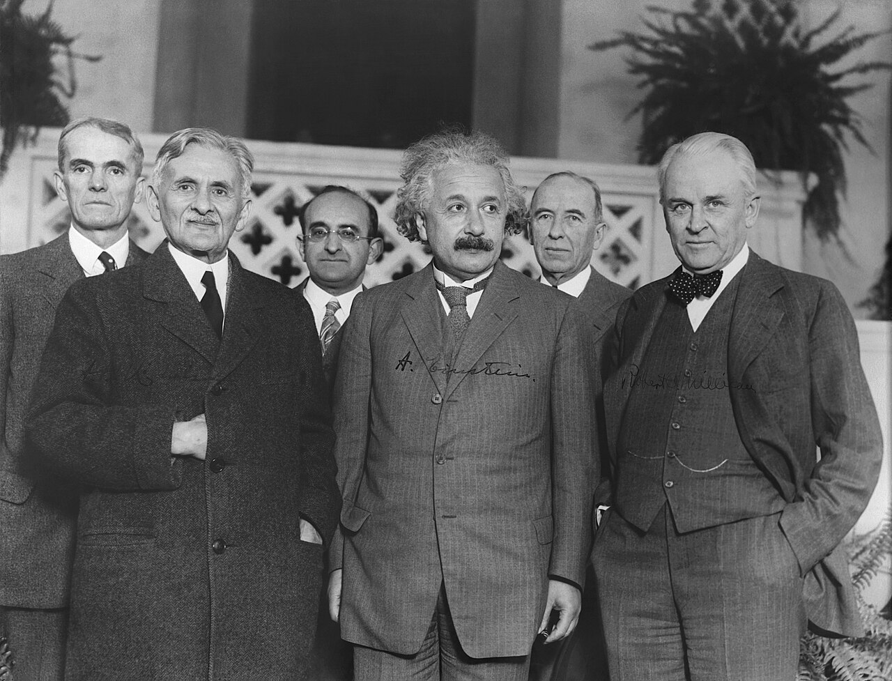 Portrait Of Albert Einstein And Others (1879-1955), Physicist - Restoration1