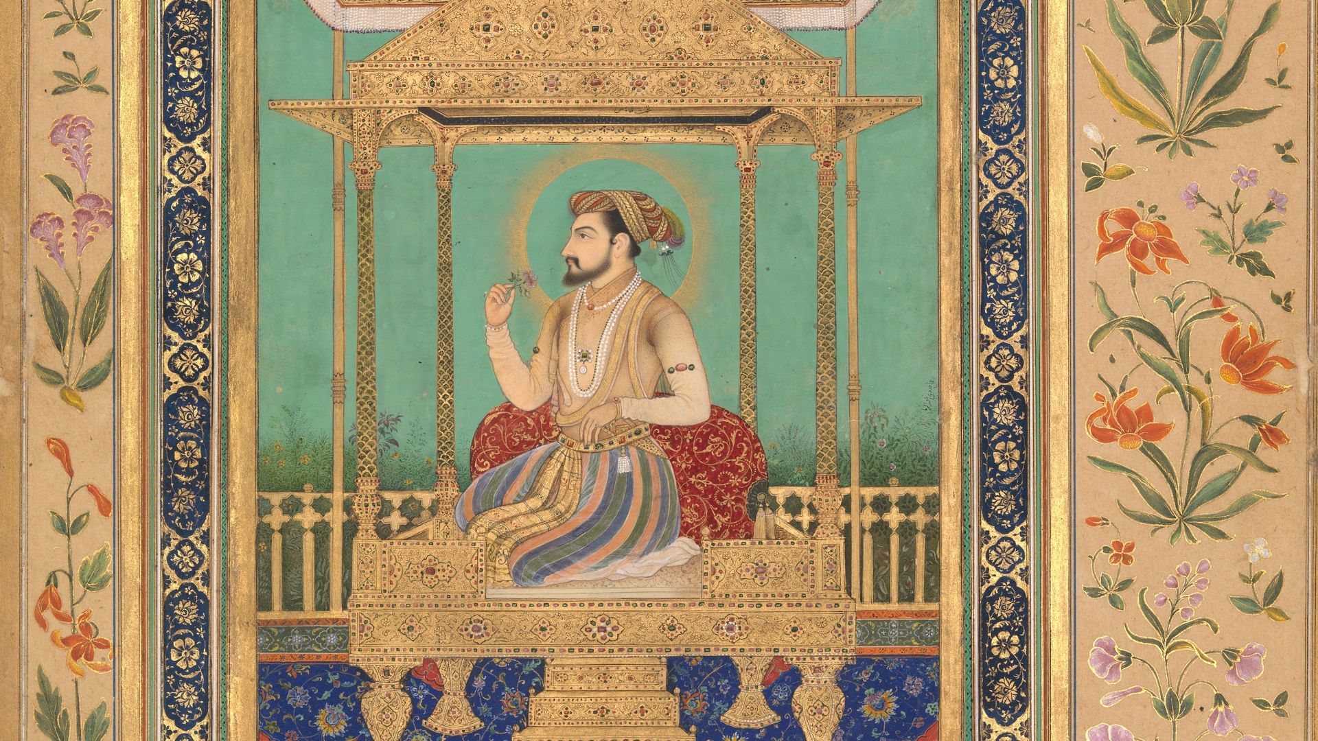 File:Portrait of Shah Jahan on the Peacock Throne MET DP322116.jpg
