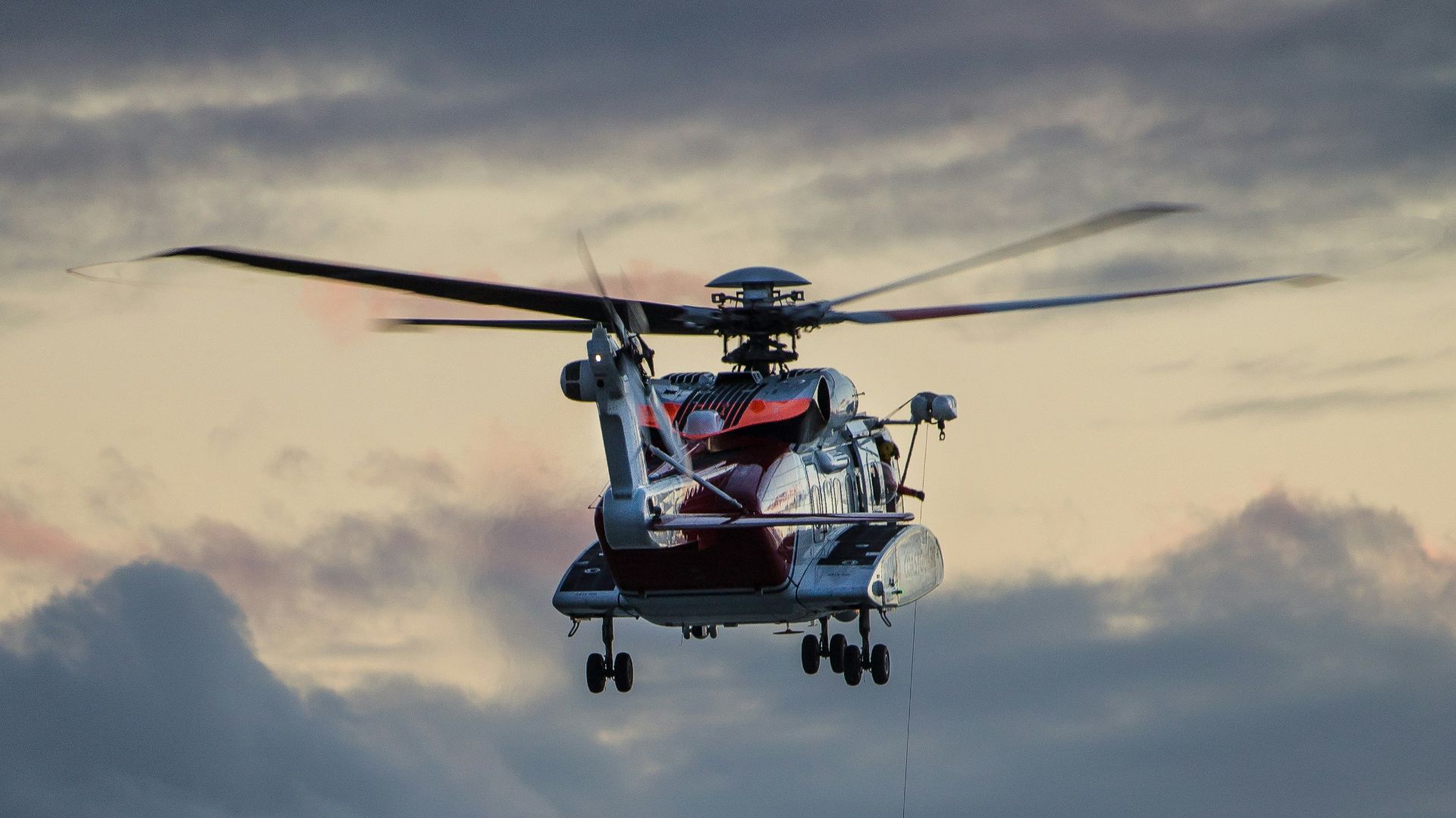 A rescue from a helicopter in Dinas Dinlle from the water