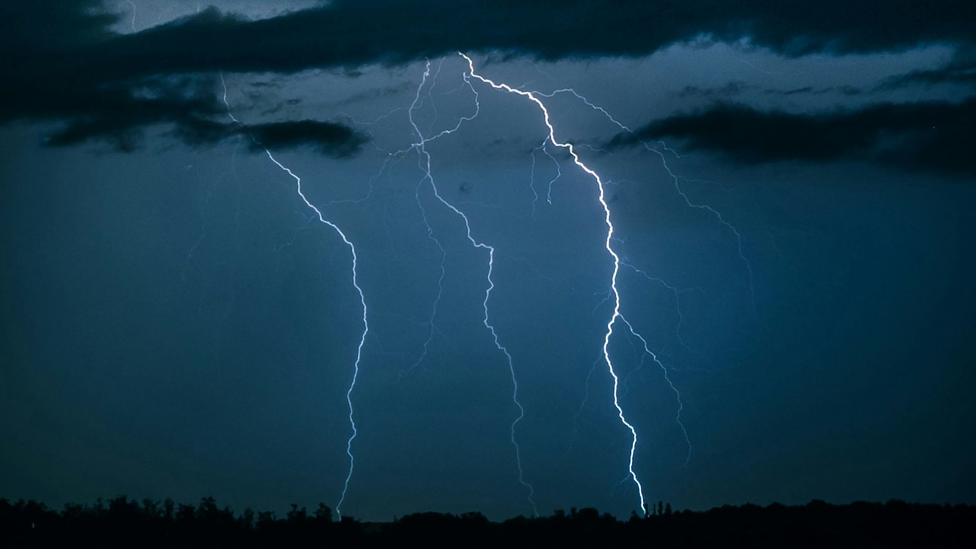 lightning strike on black clouds