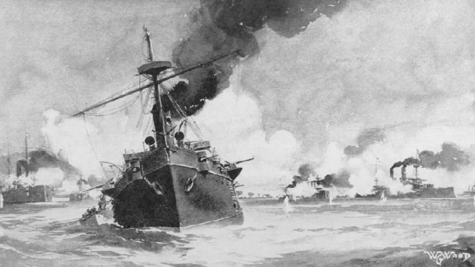 File:Battle of Manila Bay by W. G. Wood.jpg