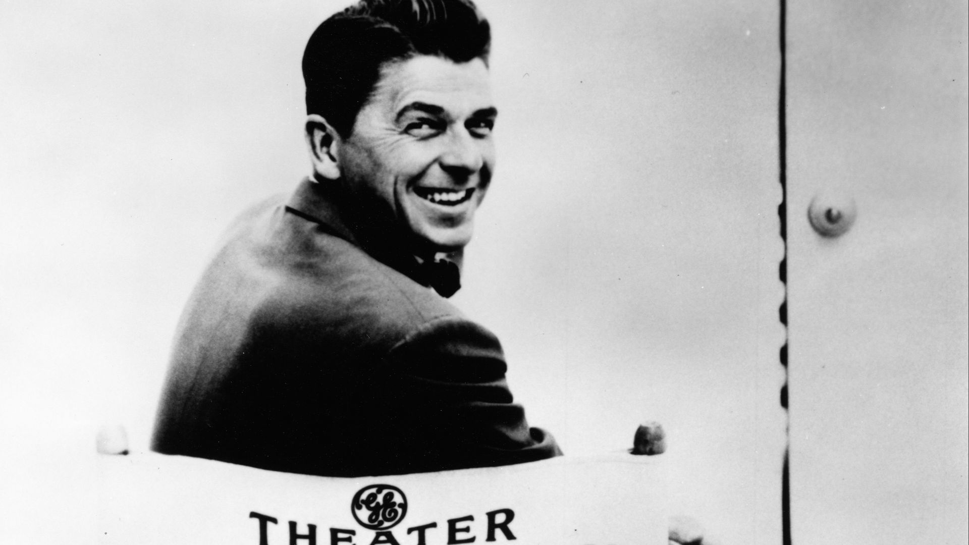 File:Publicity photograph of Ronald Reagan sitting in General Electric Theater director's chair.jpg