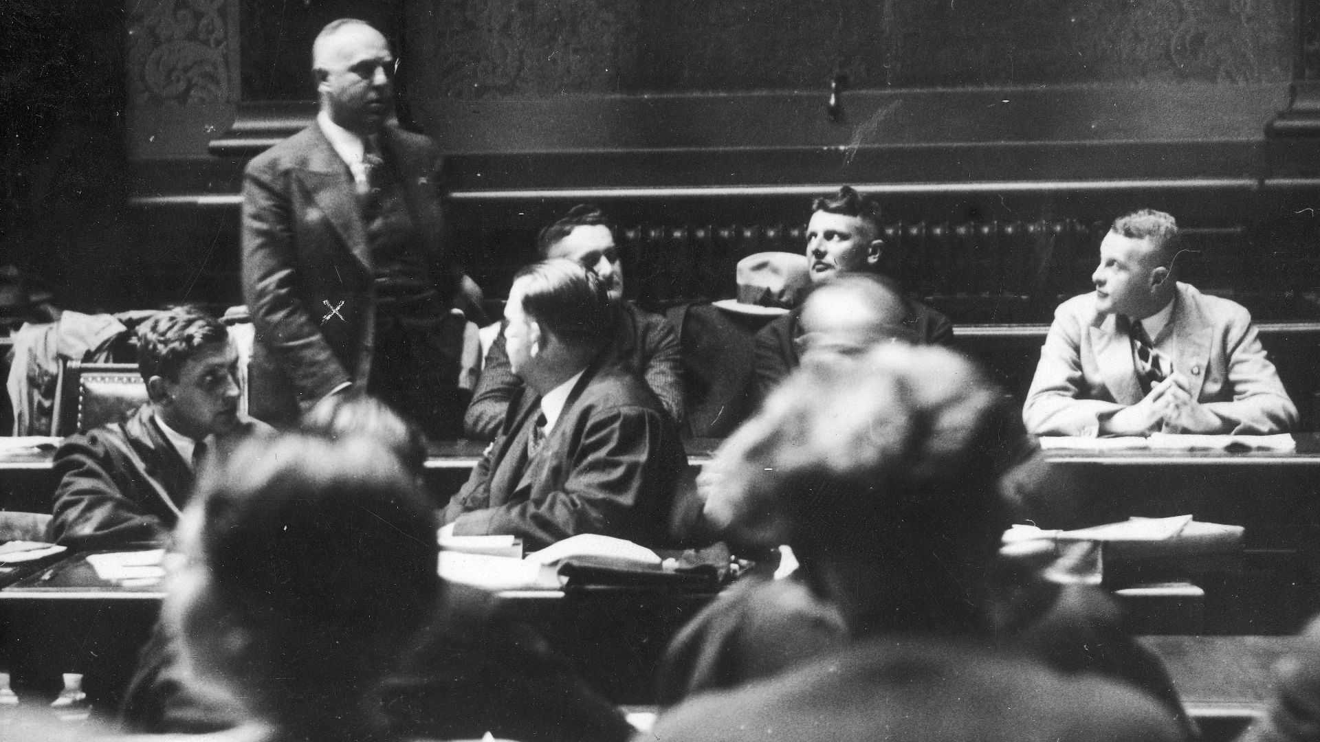 File:3 1 0 17 12960 3 1 45940 Trial against Nazis Gregor Strasser, Wilhelm F. Stegmann, Fritz Weitzel, Edmund Heines Berlin May 1932 defendants bench in Criminal court Narodowe Archiwum Cyfrowe szukajwarchiwach.gov.pl Public d.jpg
