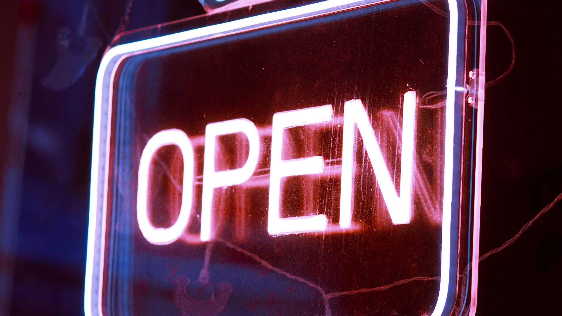 a neon sign with a word