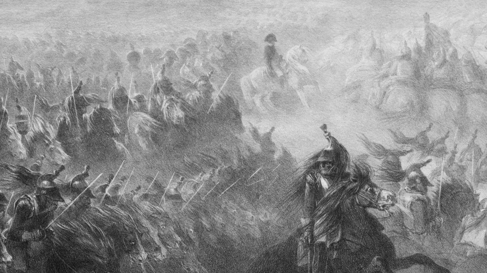 a black and white photo of a large group of people