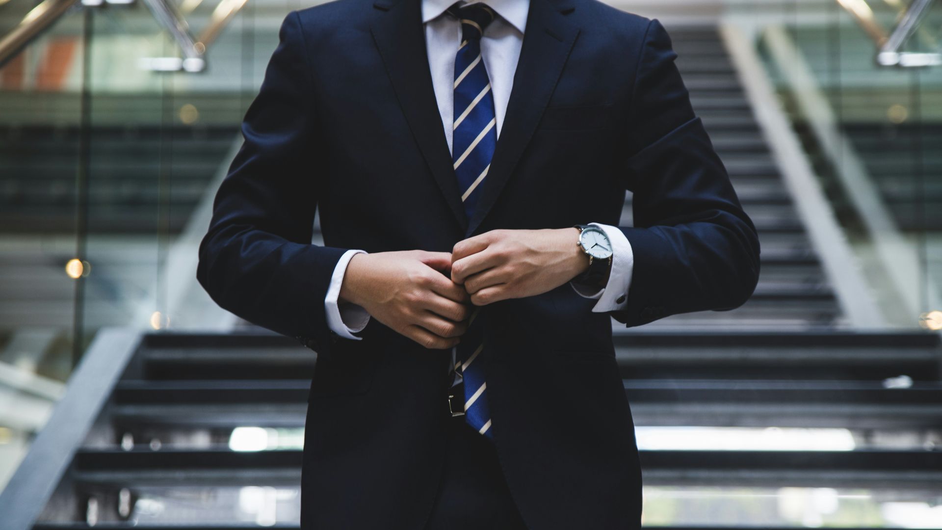 person standing near the stairs
