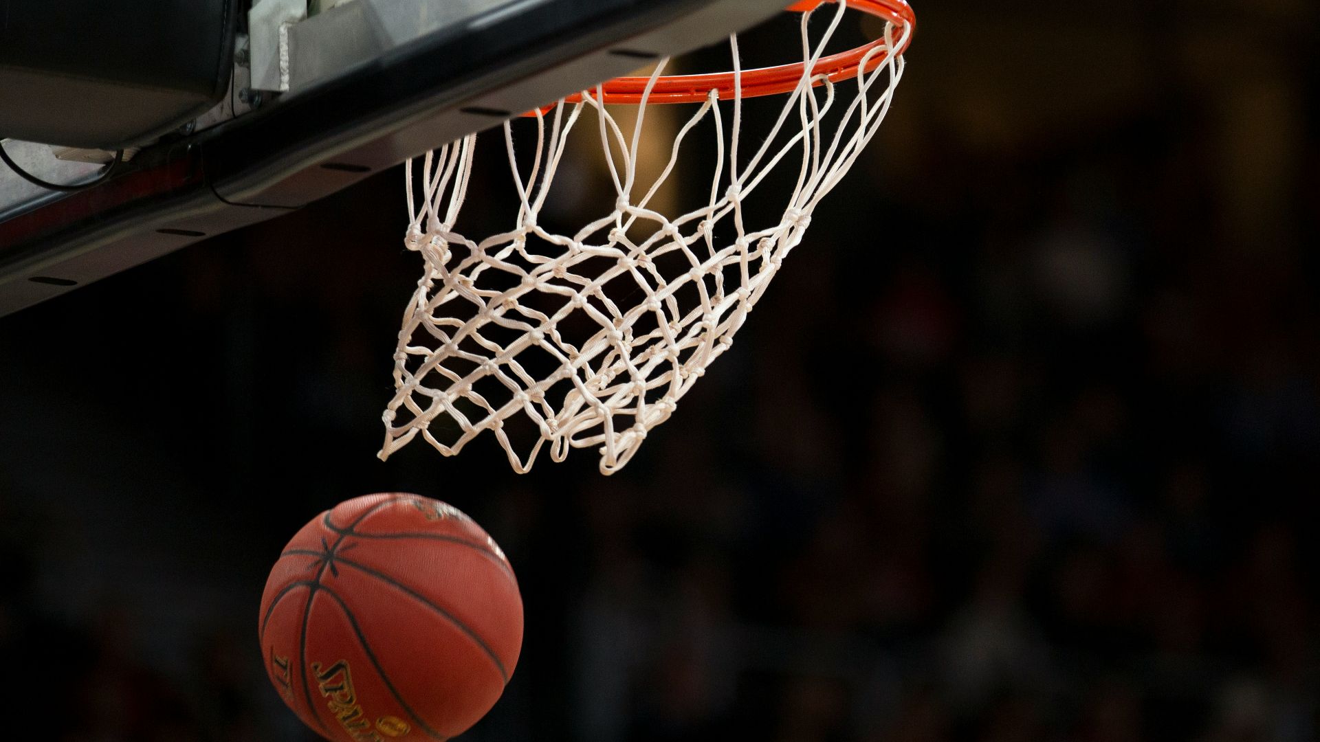 ball under basketball ring