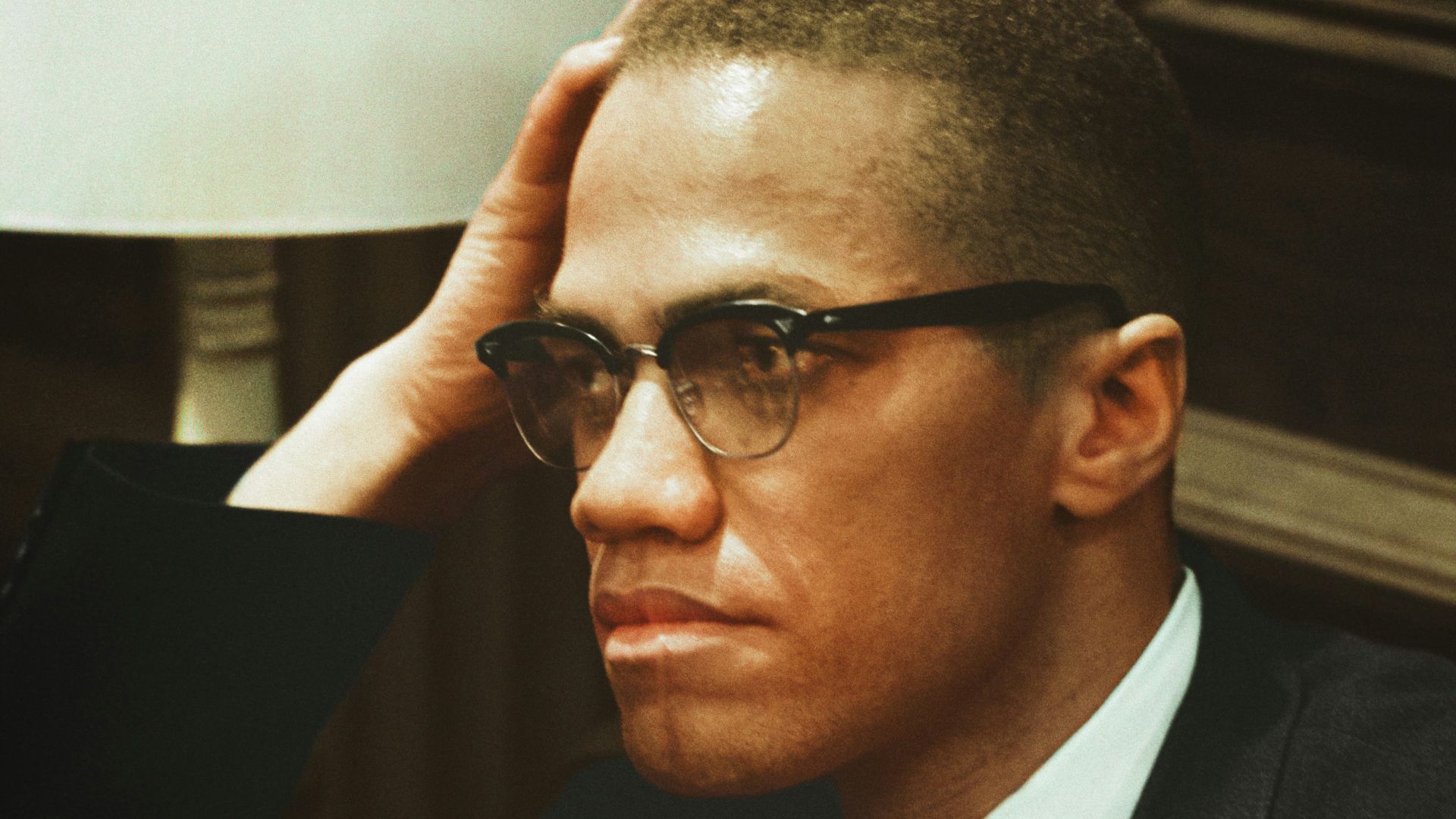 A portrait of Malcolm X