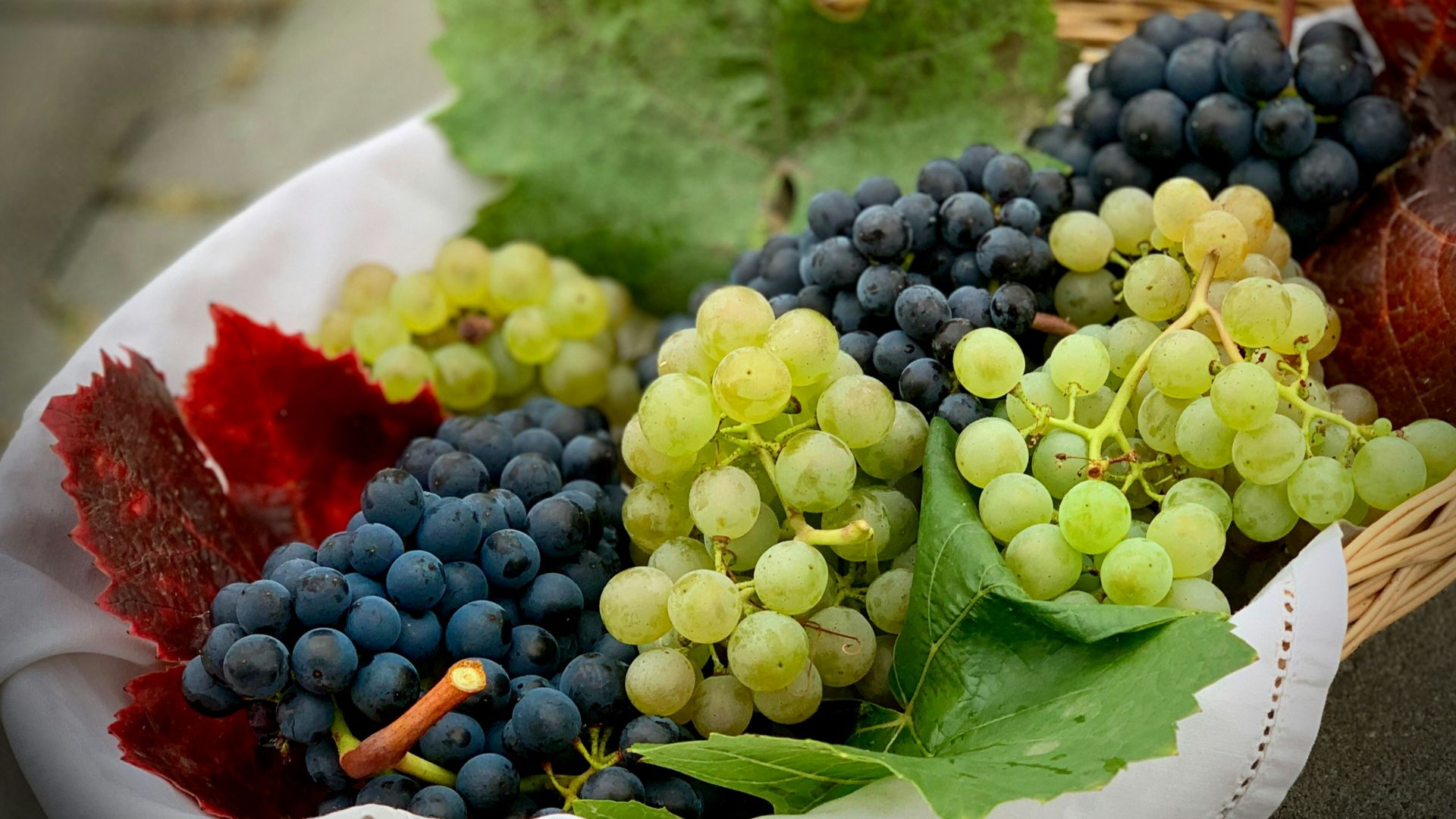 green grapes on white ceramic bowl