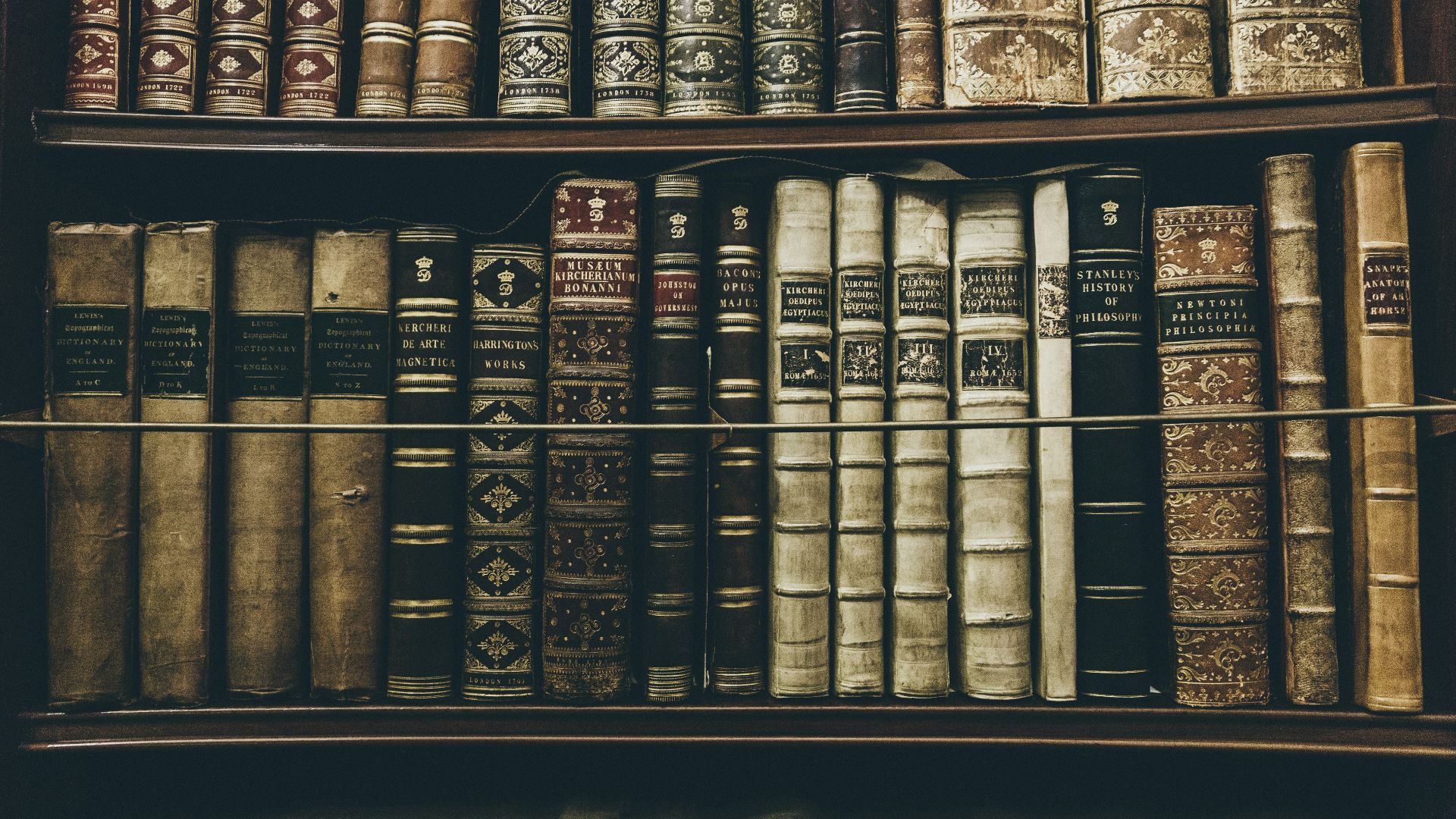 books filed on bookshelf