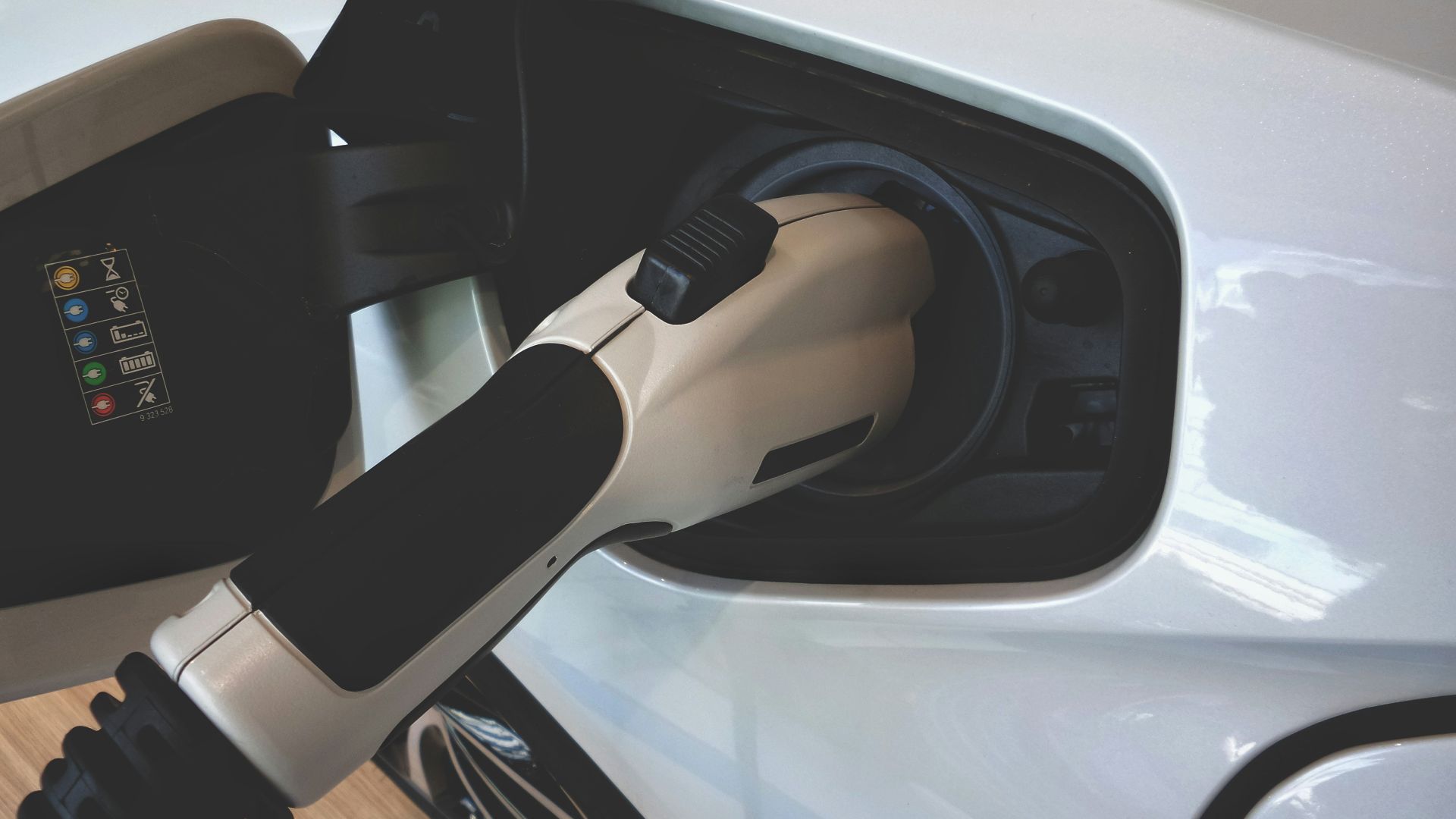 black and white car door