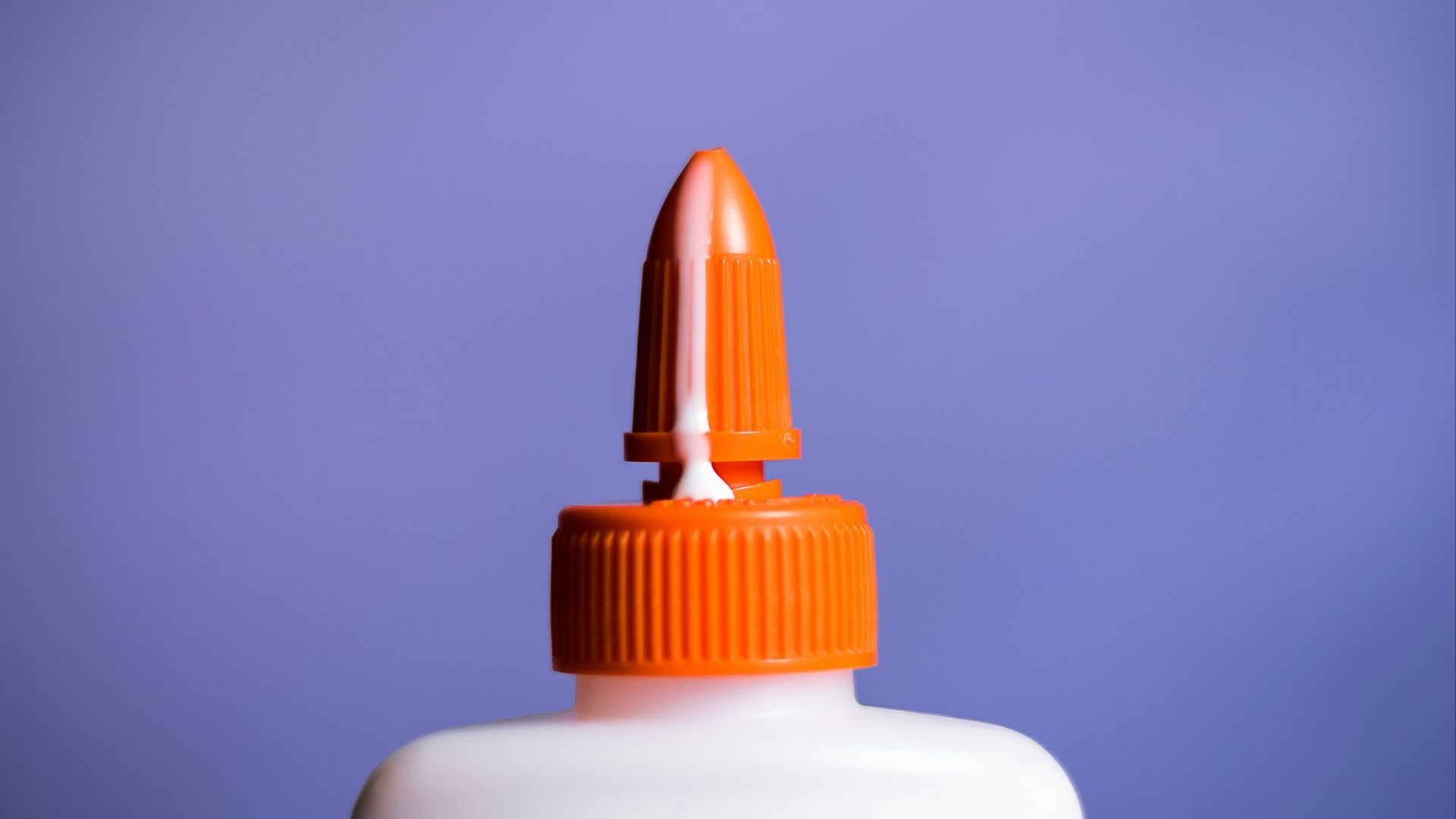 spilled glue on bottle