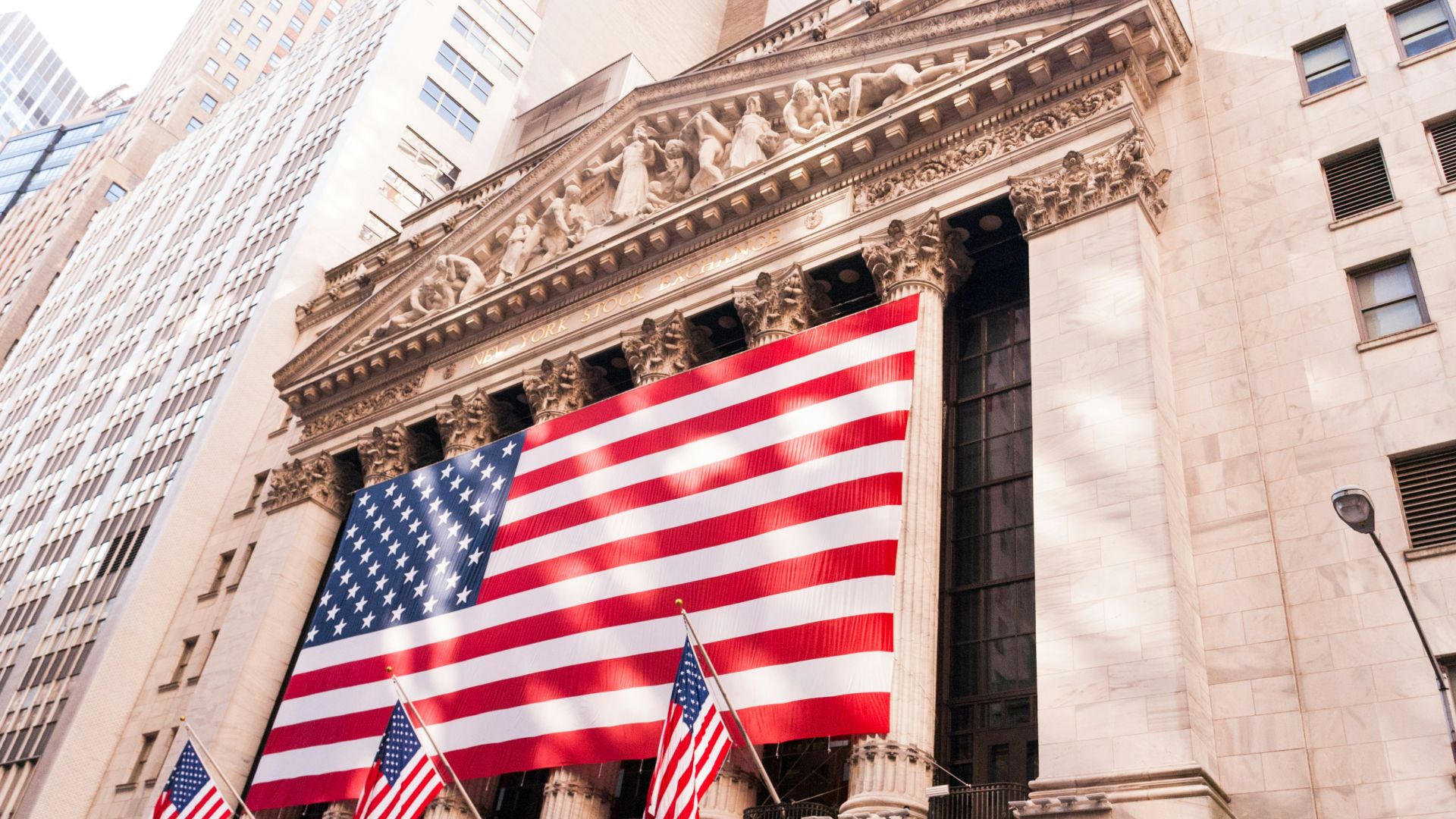 us a flag on top of building