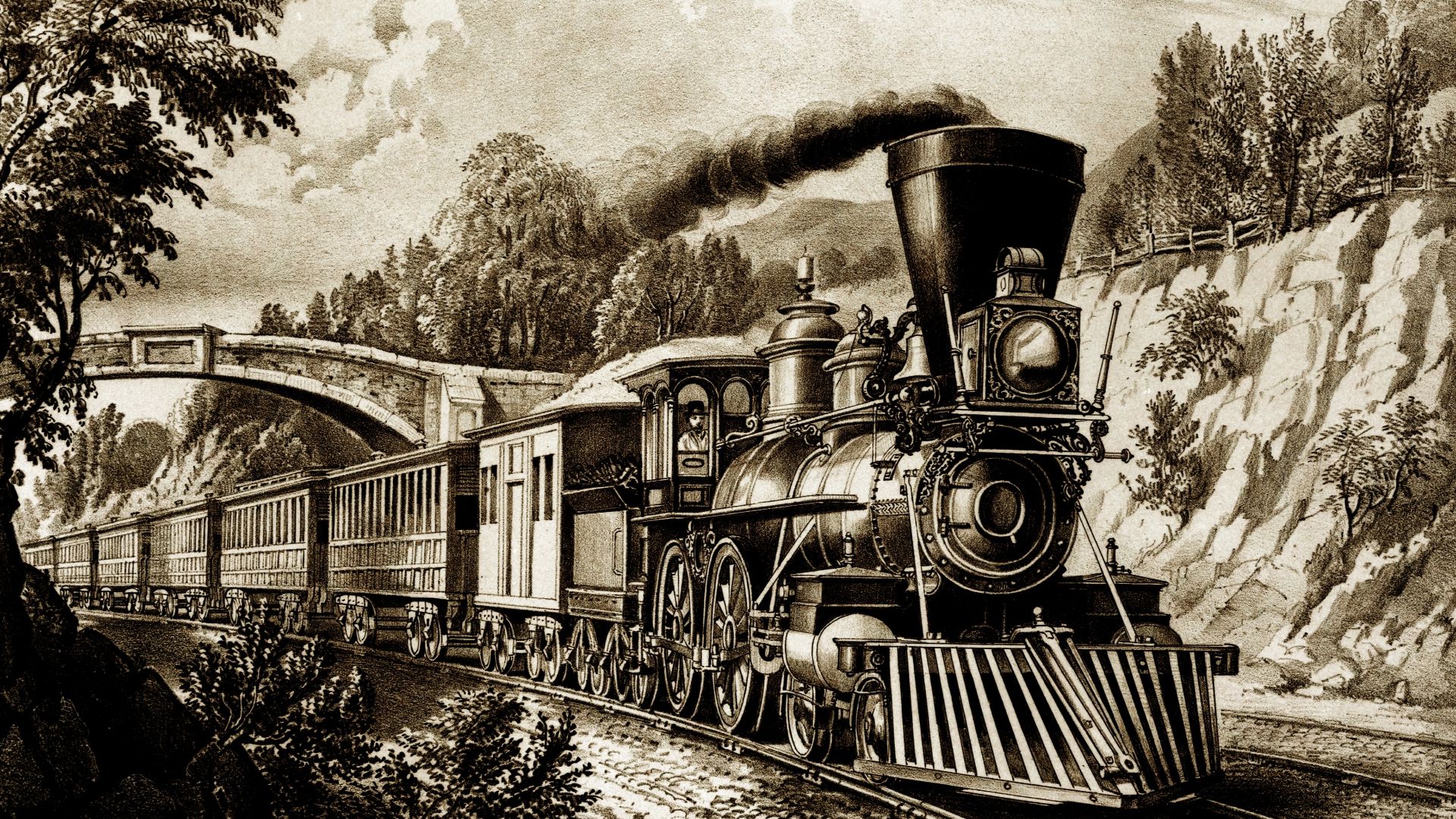 File:Vintage image of steam train.jpg