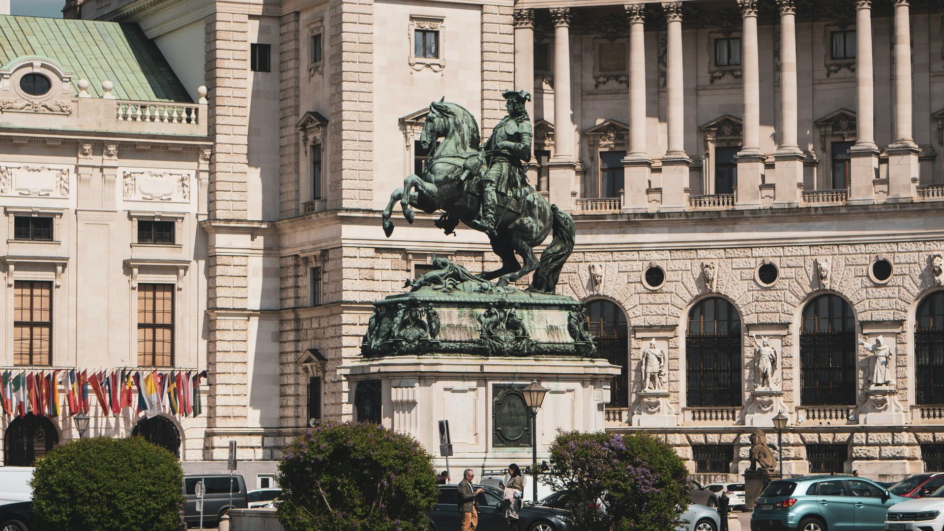 a statue in front of a building