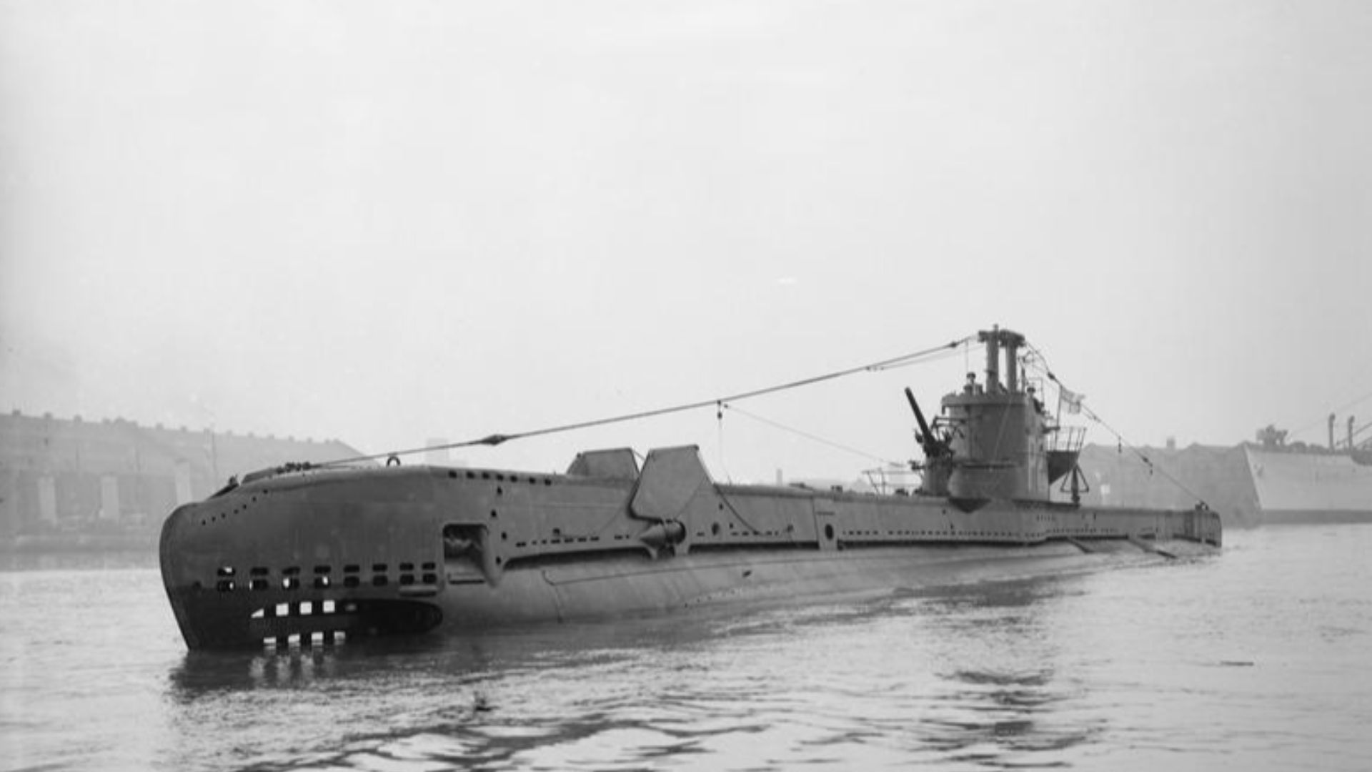 File:HMS Stonehenge 12 June 1943, Wallasey Dock, D C Oulds, IWM A 17279.jpg