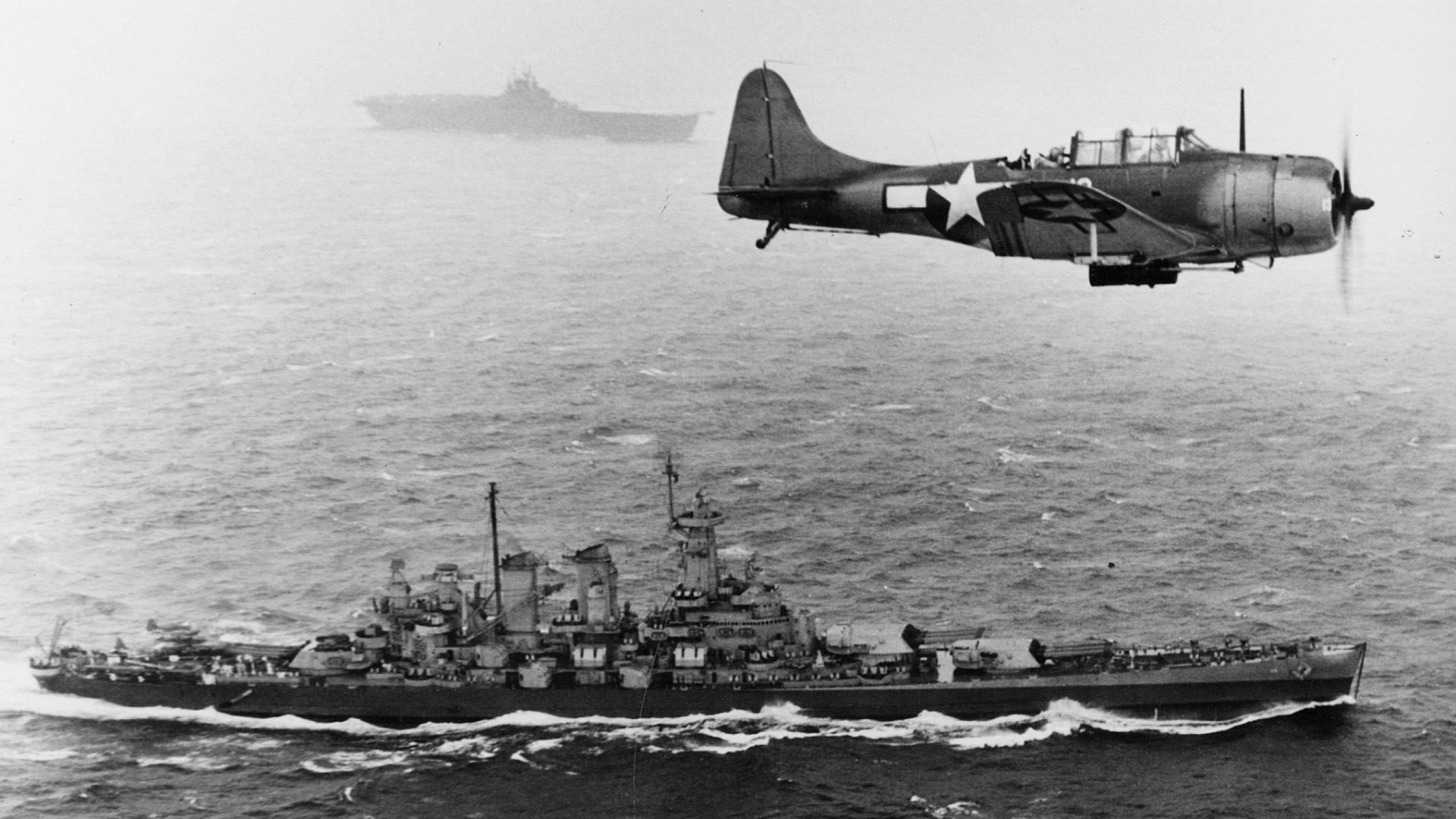 File:SBD VB-16 over USS Washington 1943.jpg