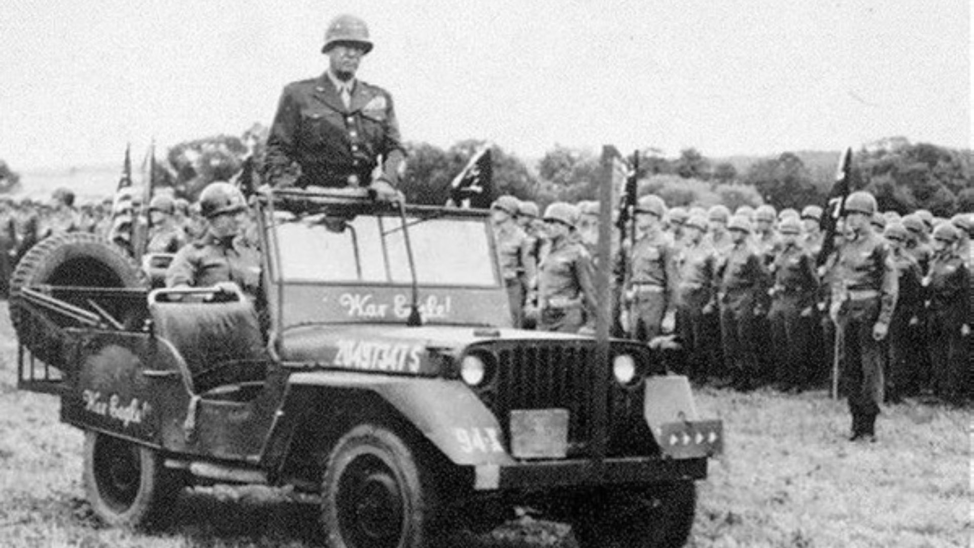 File:Patton in his jeep.jpg