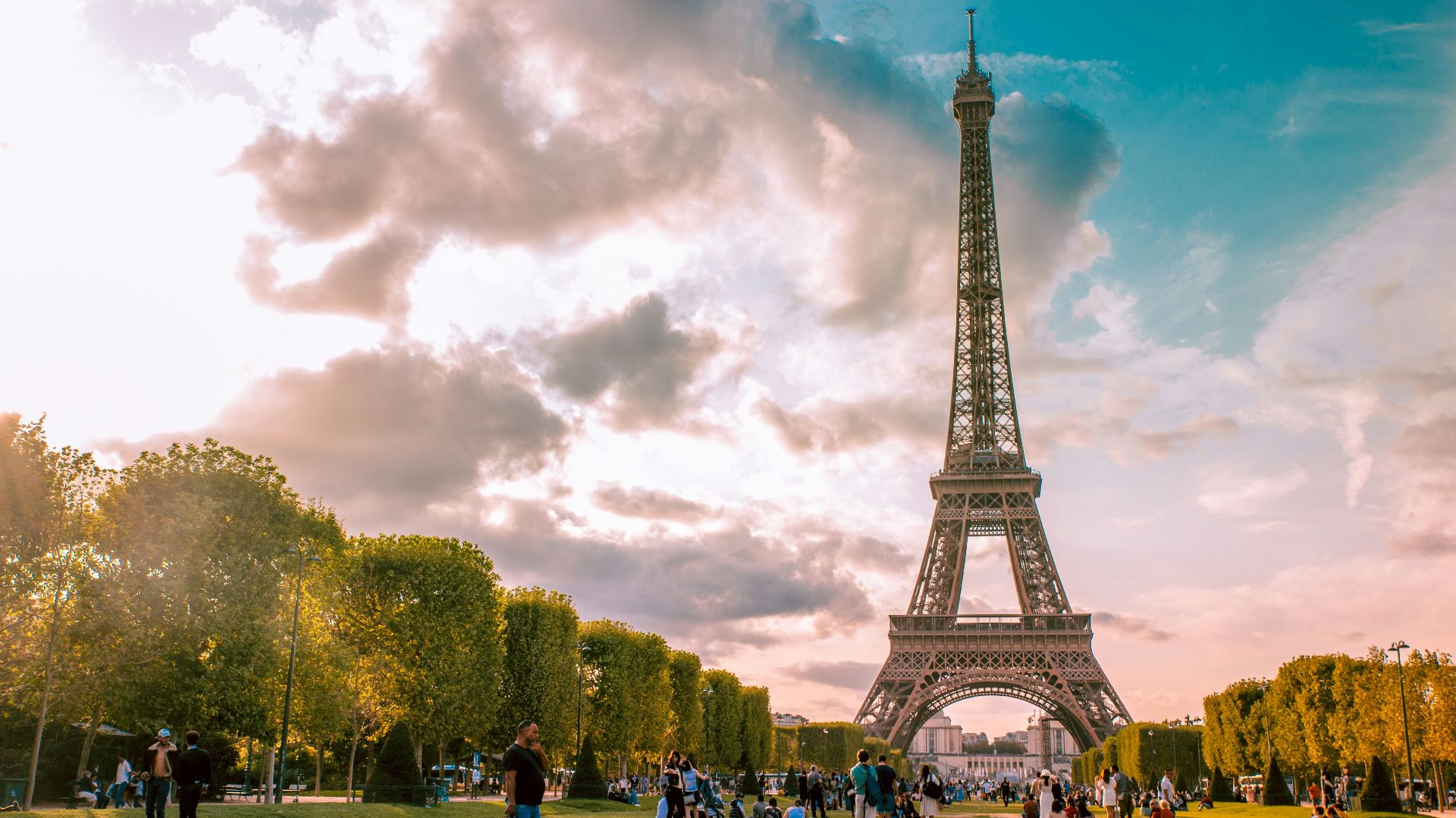 people near Eiffel Tower