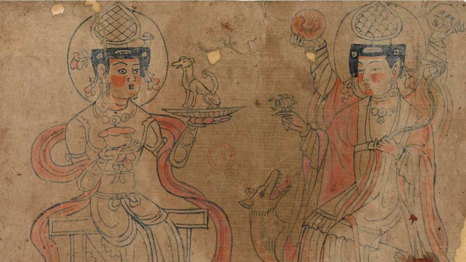 File:Sogdian-Zoroastrian Deities, Tunhwang.jpg