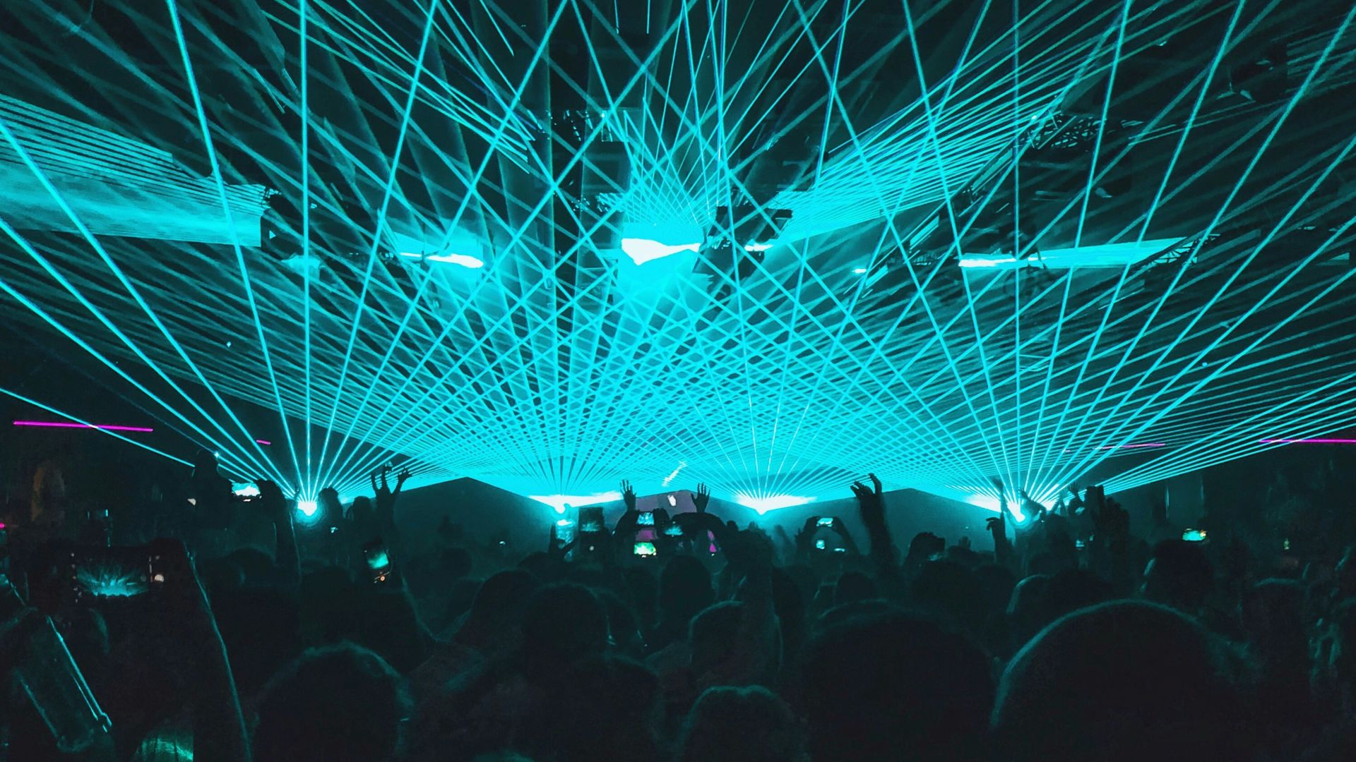 teal strobe lights