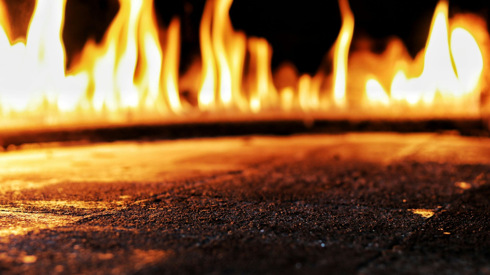 fire in the middle of the road