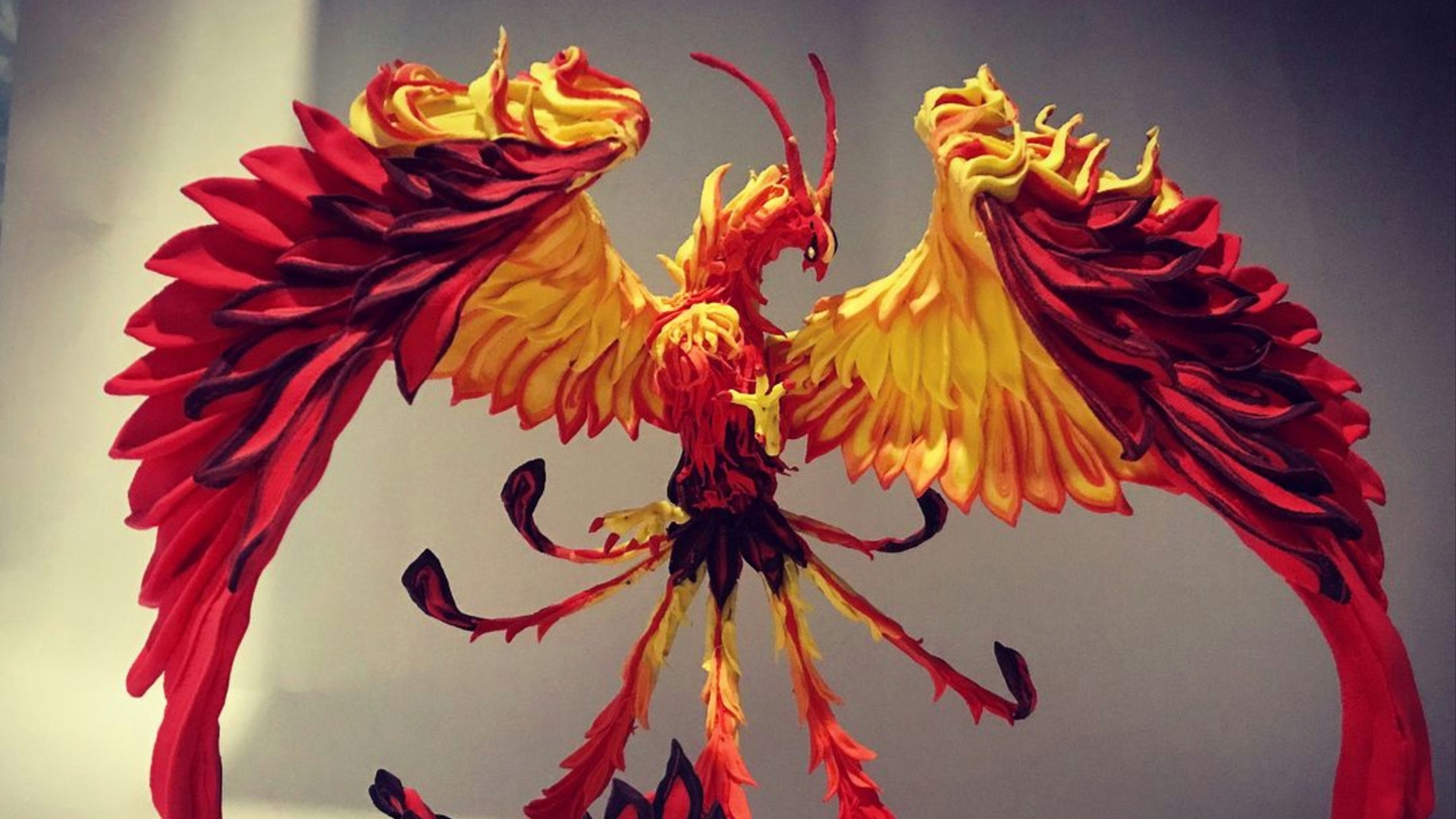 a red and black spider