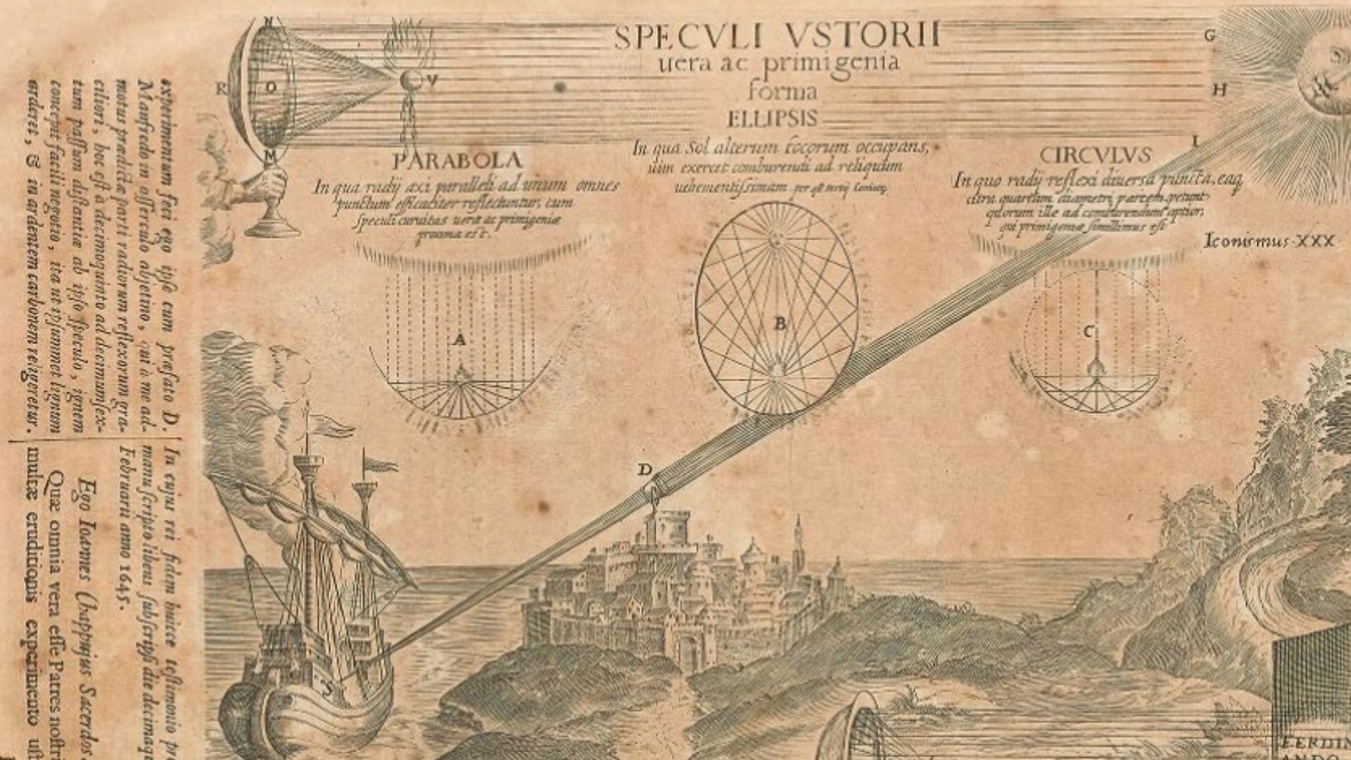 File:How Archimedes of Syracuse used sunlight to burn enemy ships, from “Ars Magna Lucis et Umbrae” 11.jpg