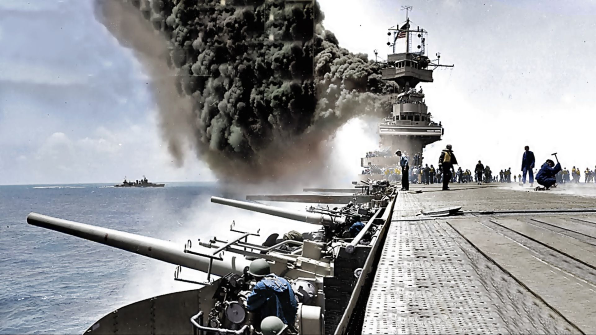 File:USS Yorktown during the Battle of Midway (34966921235).jpg