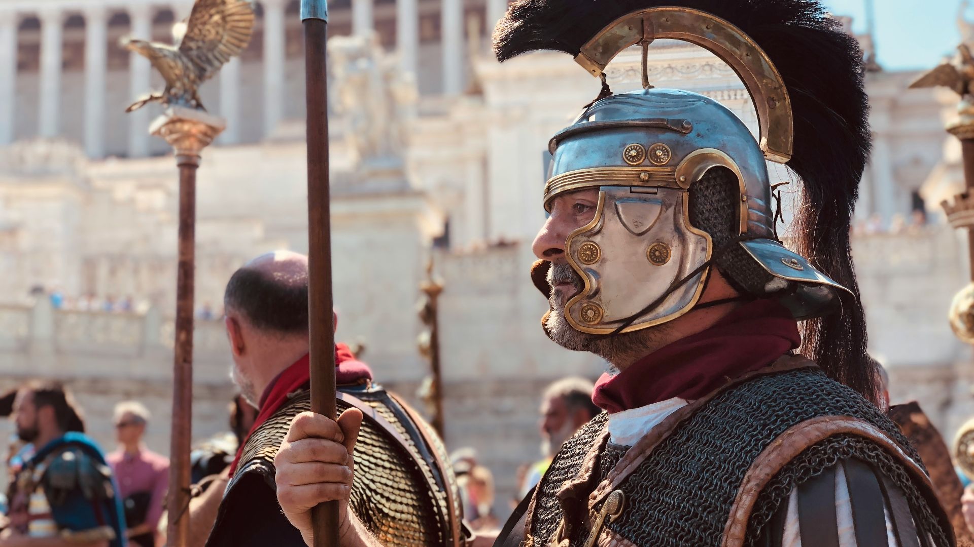 people wearing medieval costumes during day
