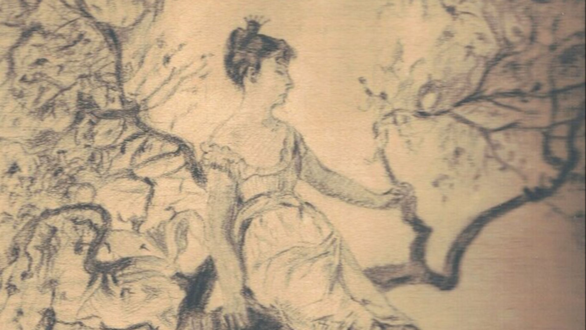 File:Hendrik Bakhuizen - Zittende vrouw in een boom. Tekening zwart krijt, hoogsels in wit.H. Bakhuizen, 1892.jpg