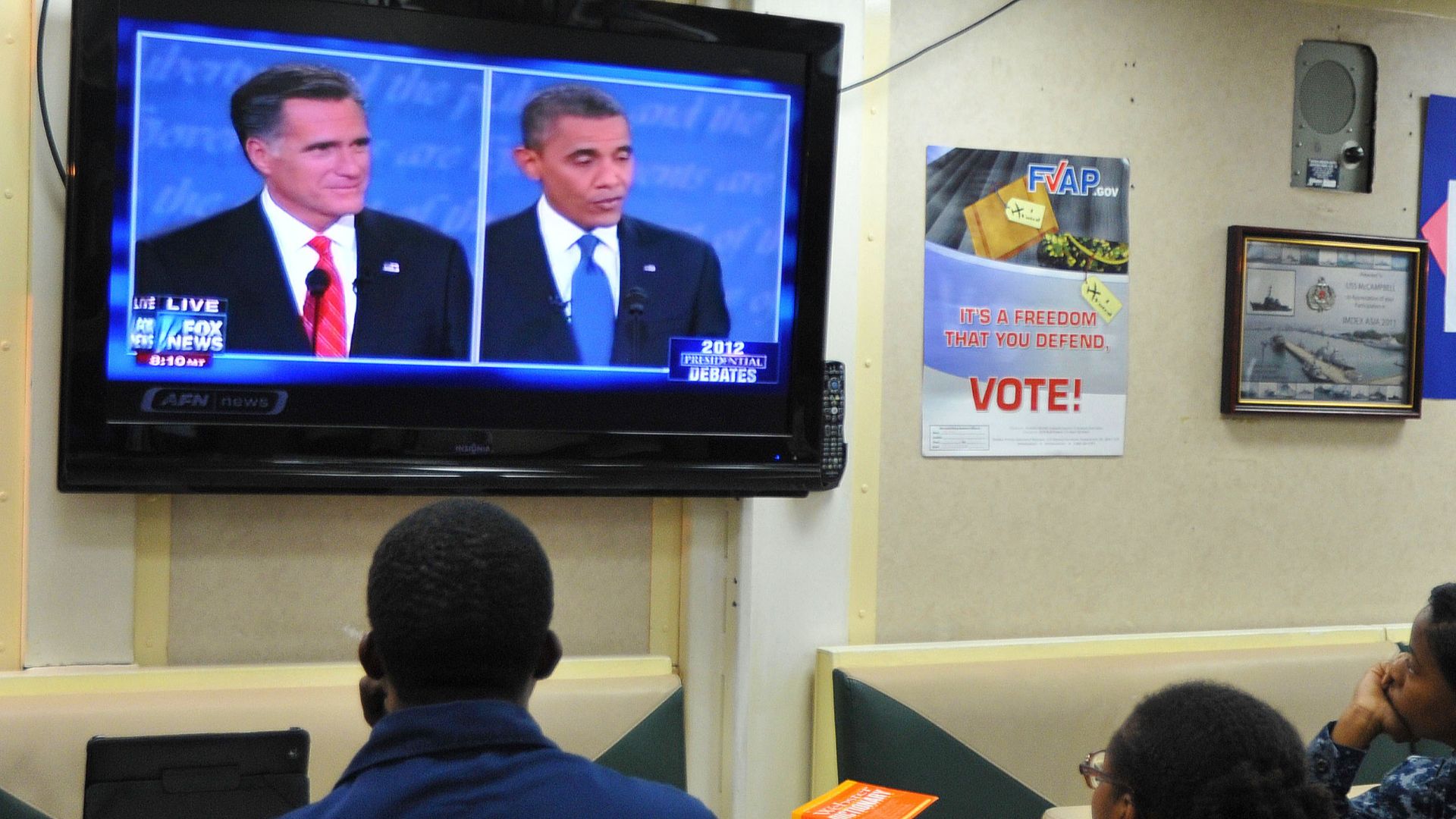 File:Flickr - Official U.S. Navy Imagery - Deployed Sailors watch a presidential debate..jpg