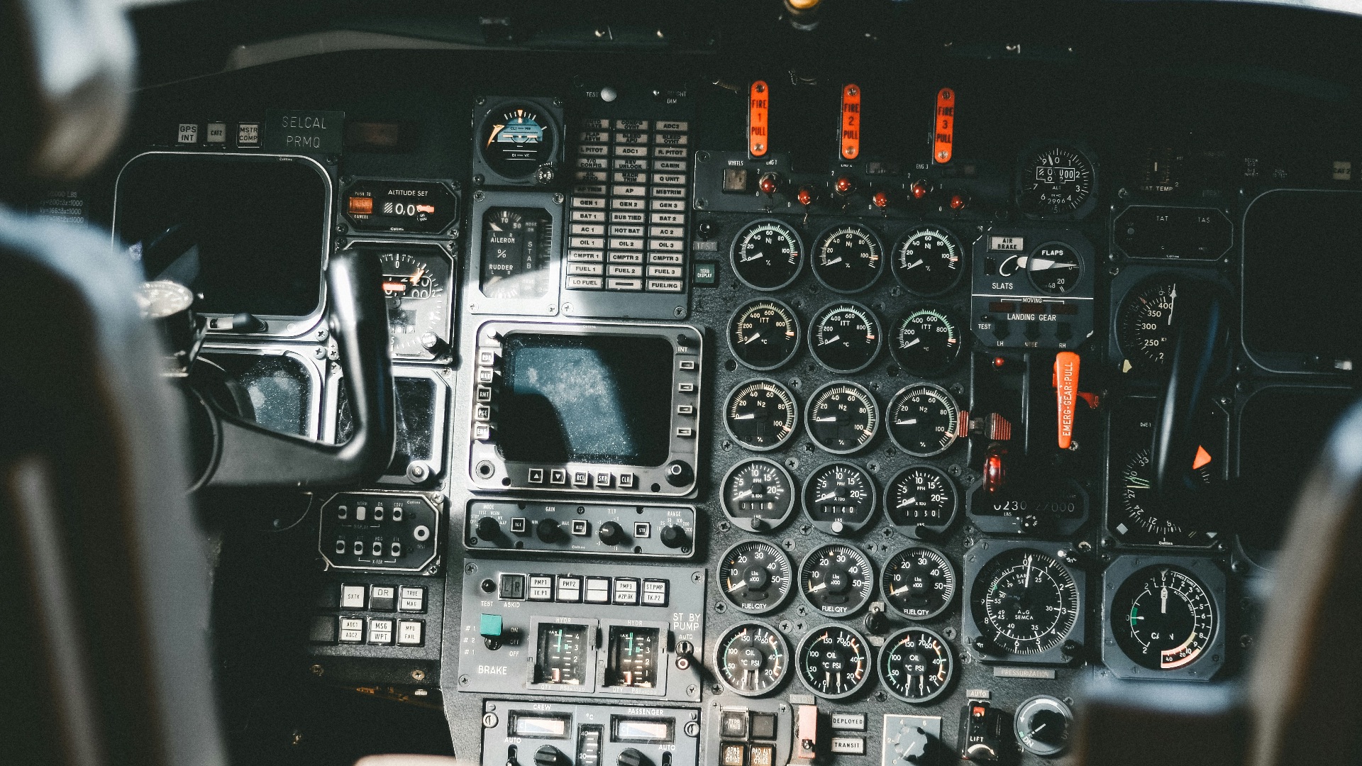 black vehicle control panel