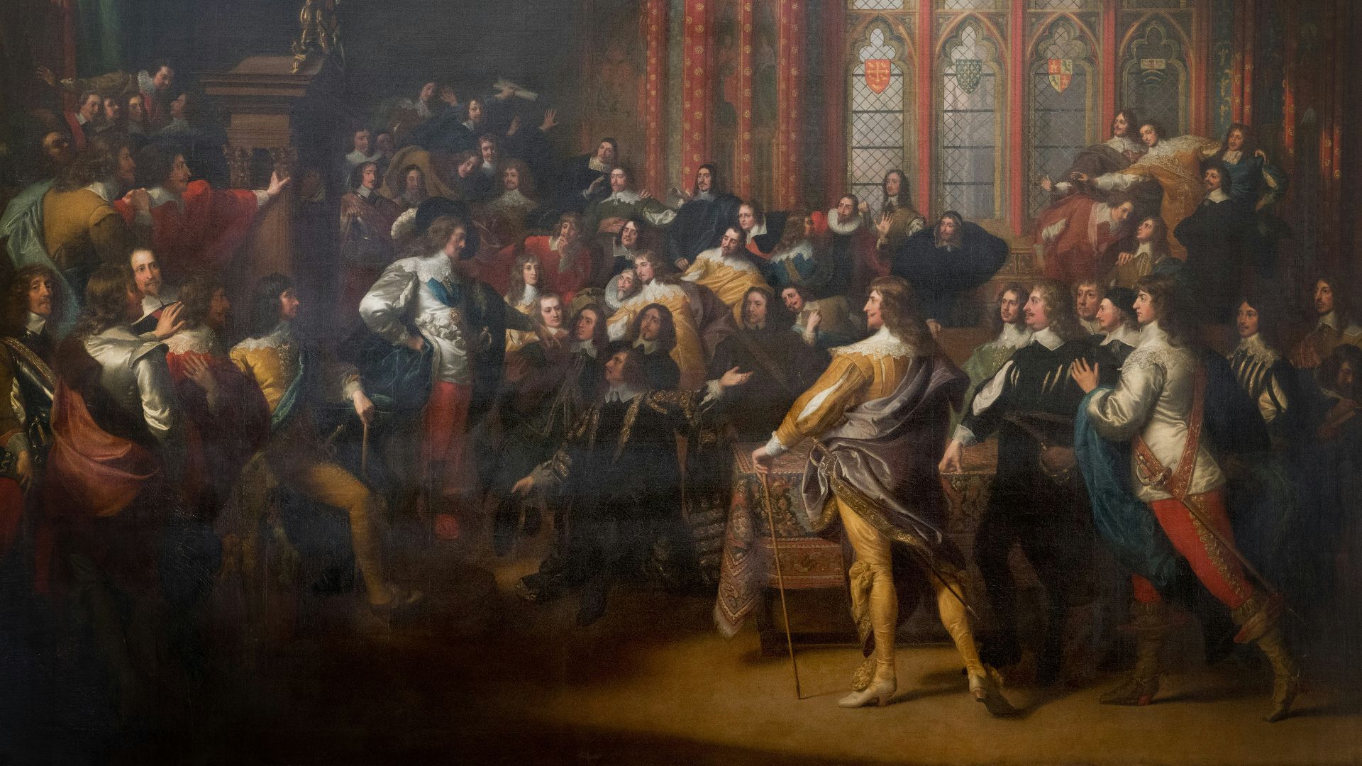 a painting of a large group of people