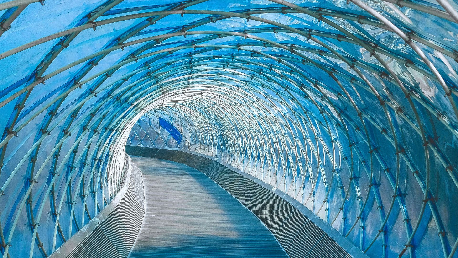 empty dome glass hallway