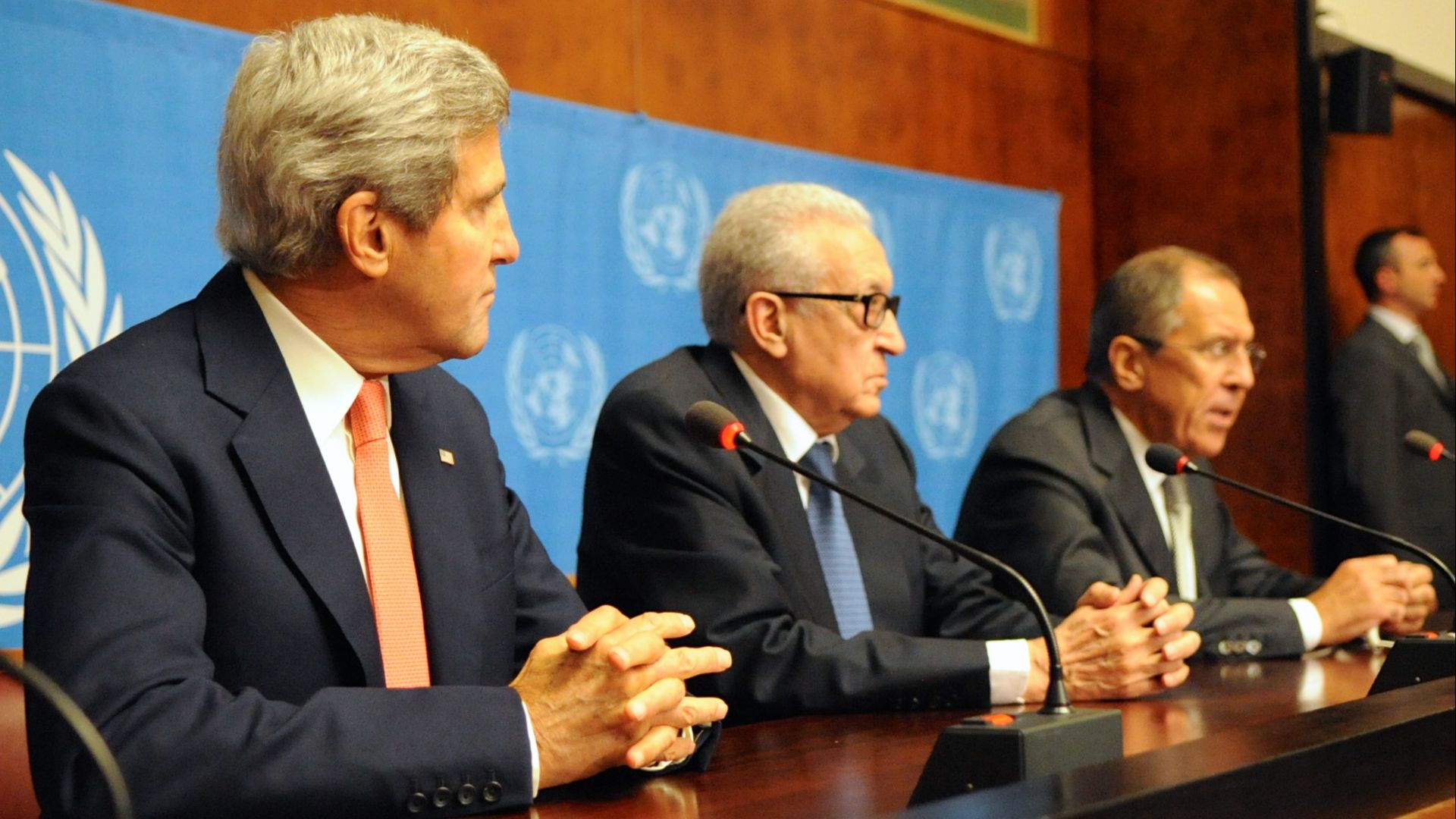 File:Secretary Kerry, Russian Foreign Minister Lavrov, UN Special Envoy Brahimi Address Press (9736541008).jpg