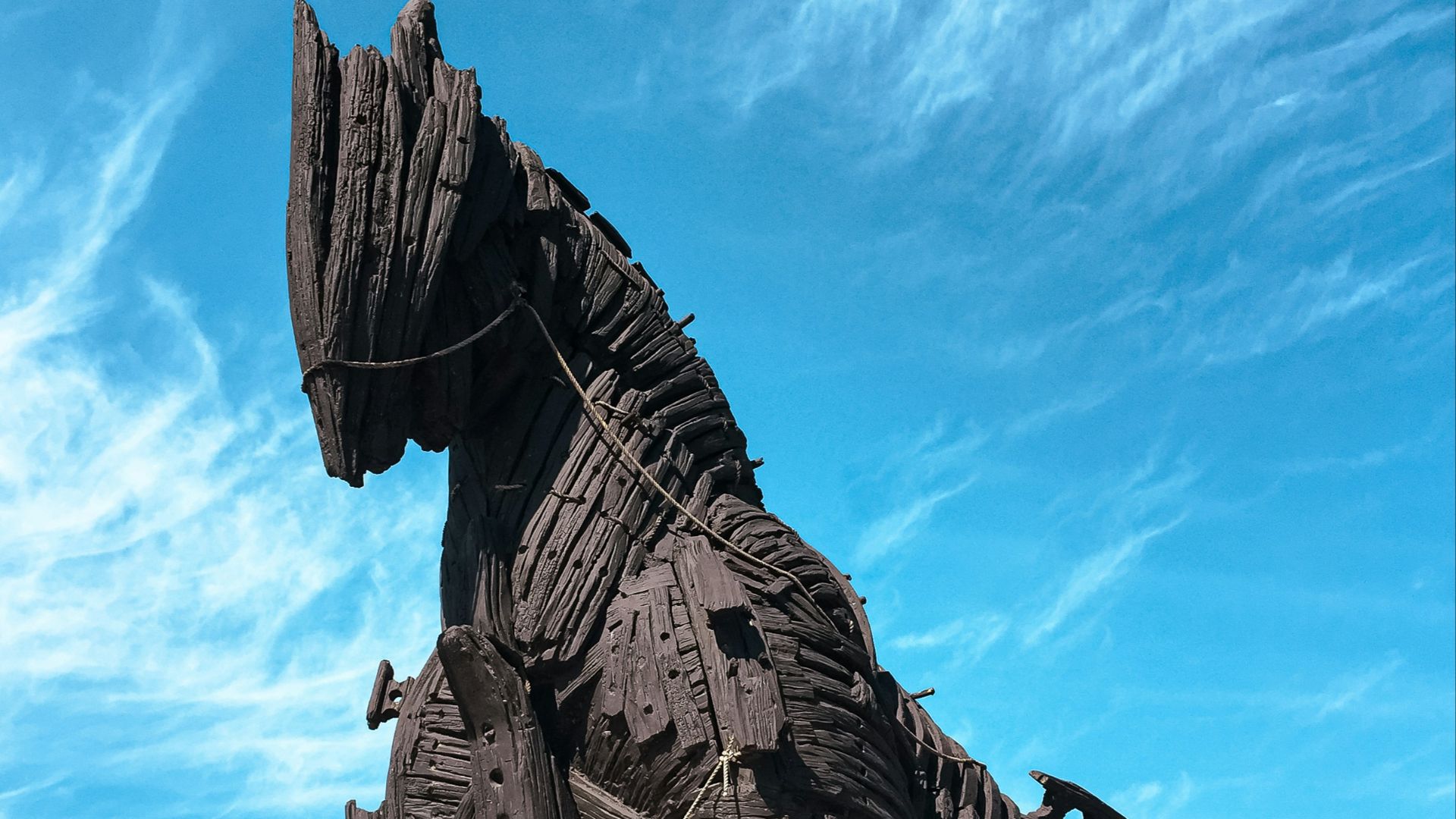 a statue of a horse made out of wood