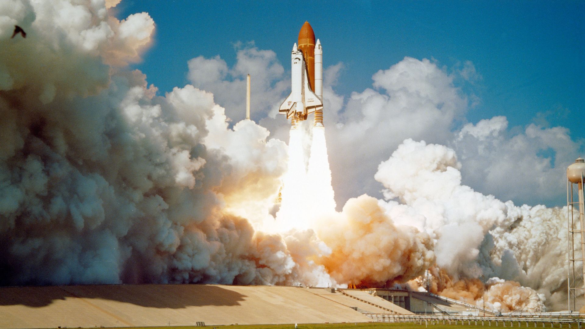 Space Shuttle Challenger launches from Kennedy Space Center