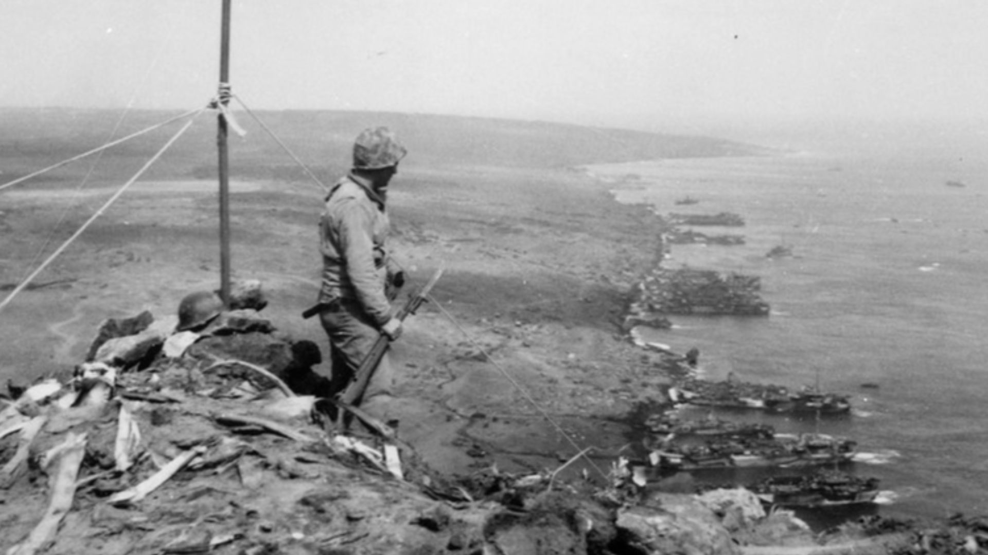 File:Stars and Stripes on Mount Suribachi (Iwo Jima).jpg